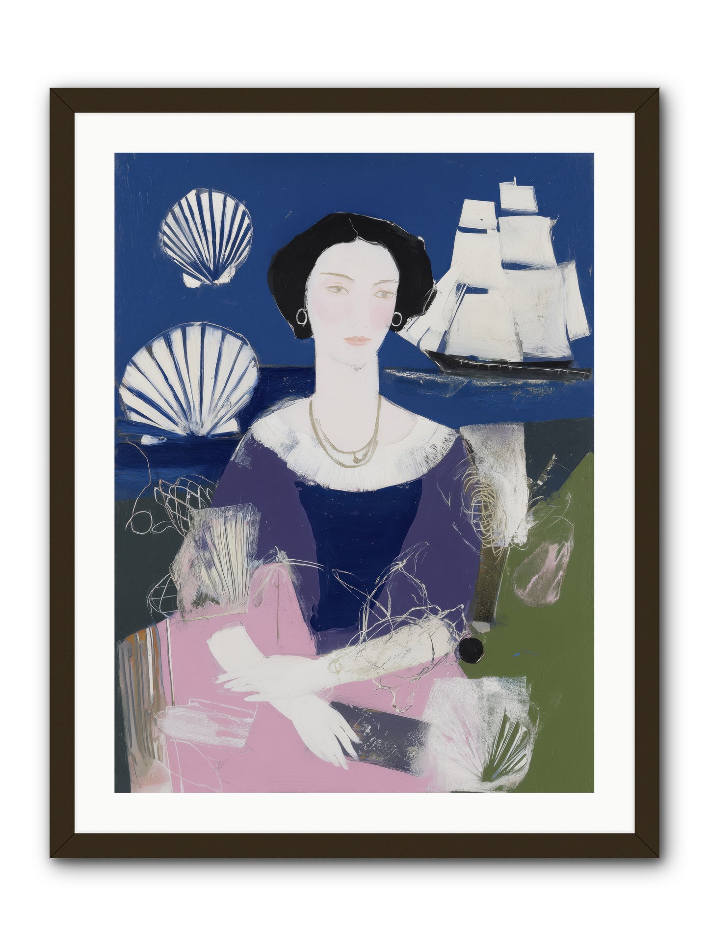 Oceanic Goddess -- Framed Print - Black 24x32