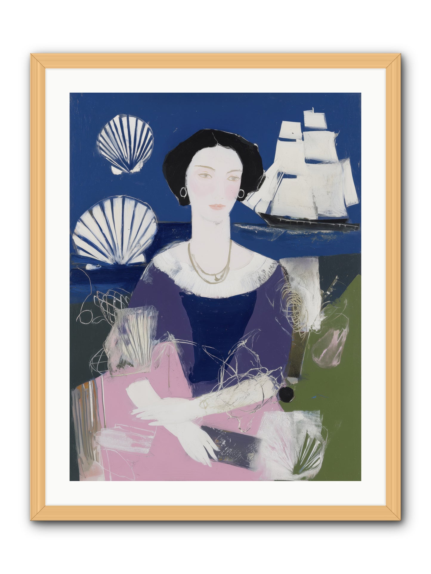 Oceanic Goddess -- Framed Print - Natural 24x32