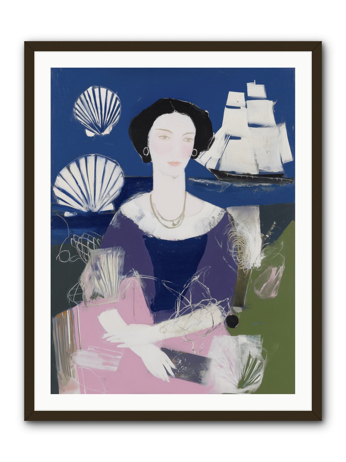 Oceanic Goddess -- Framed Print - Black 30x40