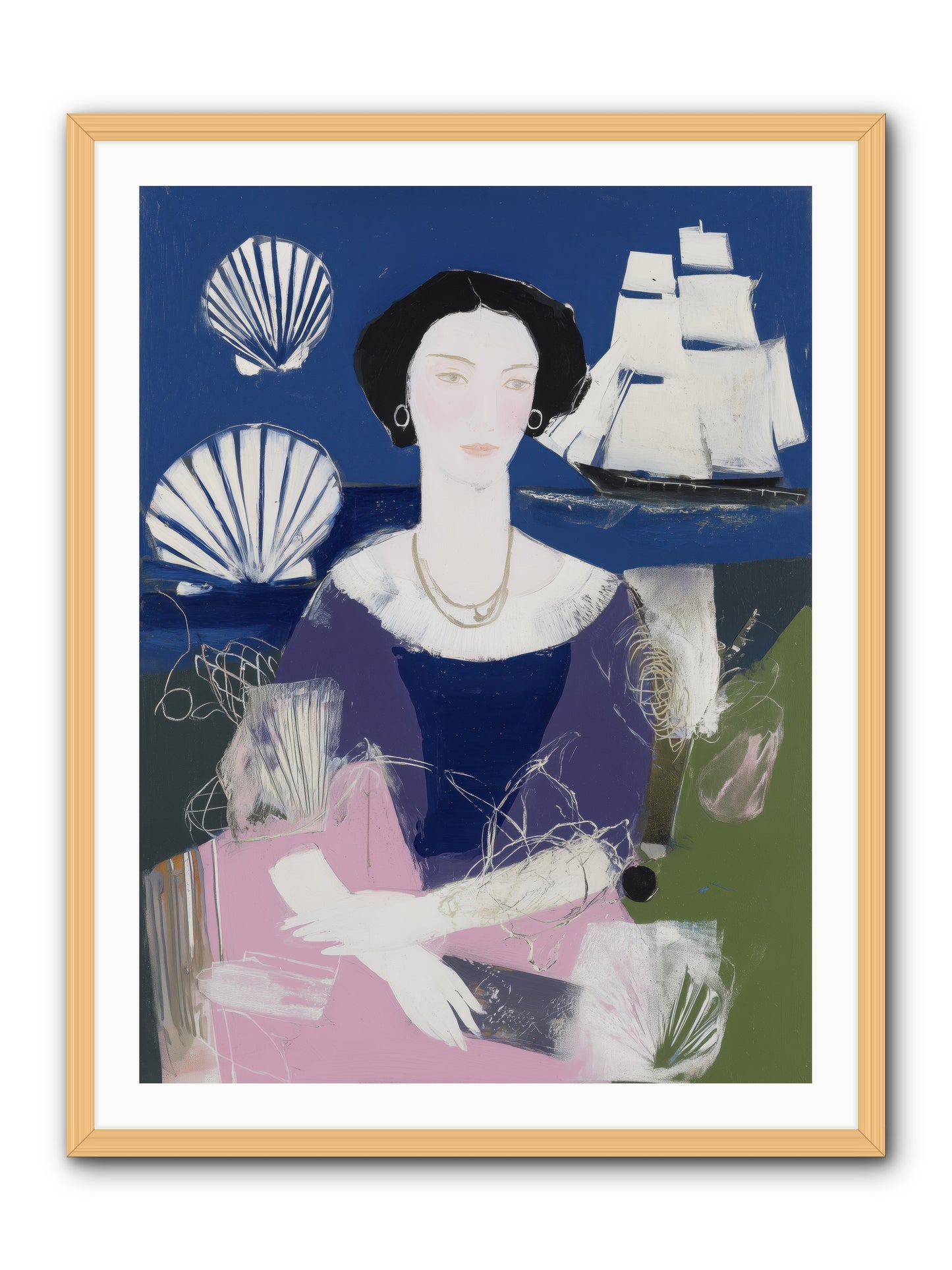 Oceanic Goddess -- Framed Print - Natural 30x40