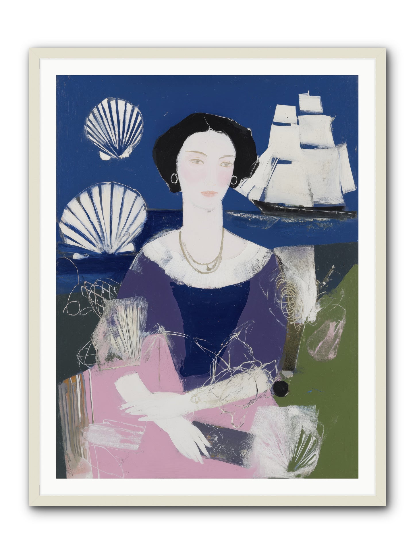 Oceanic Goddess -- Framed Print - White 36x48