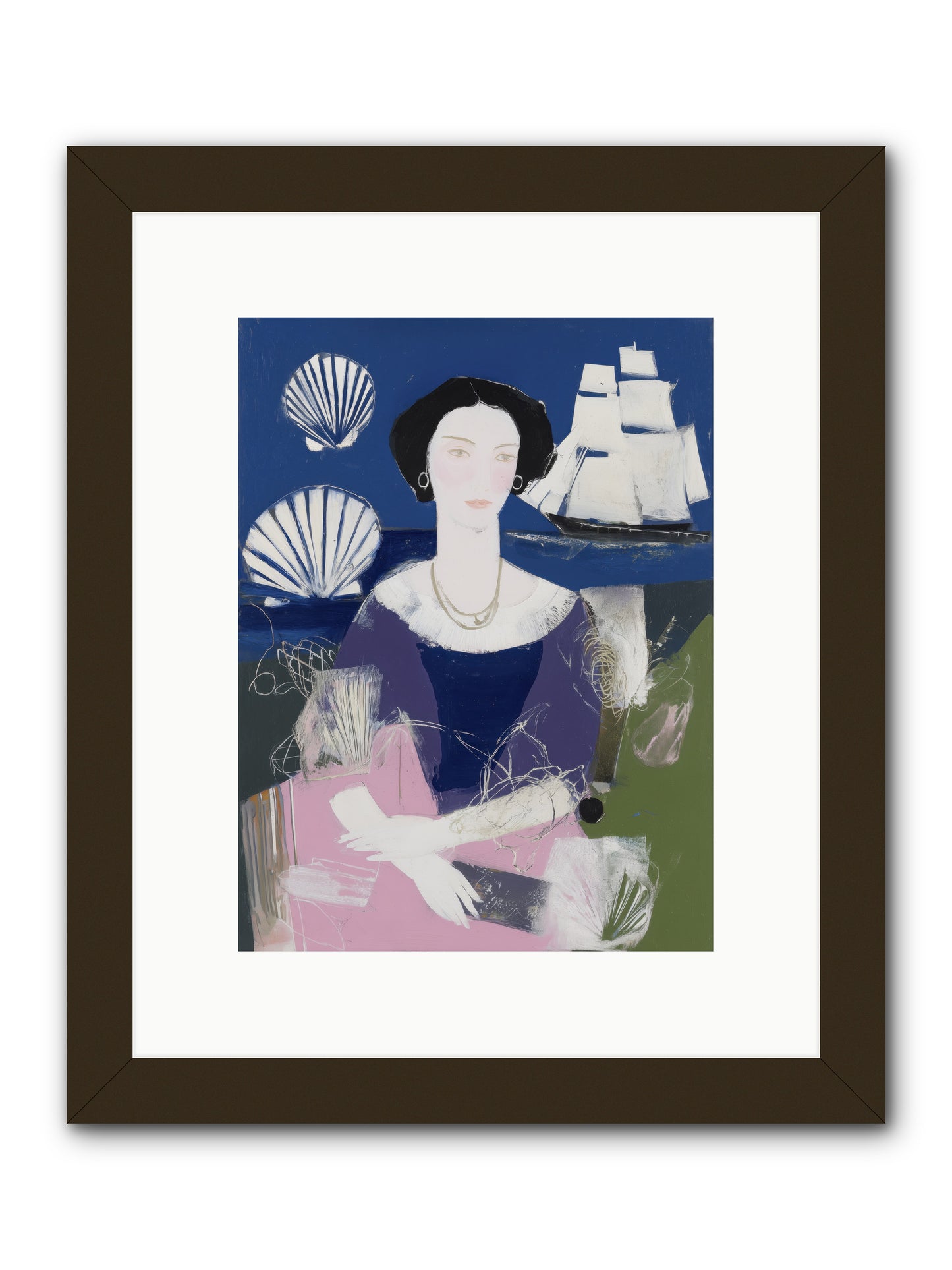 Oceanic Goddess -- Framed Print - Black 9x12