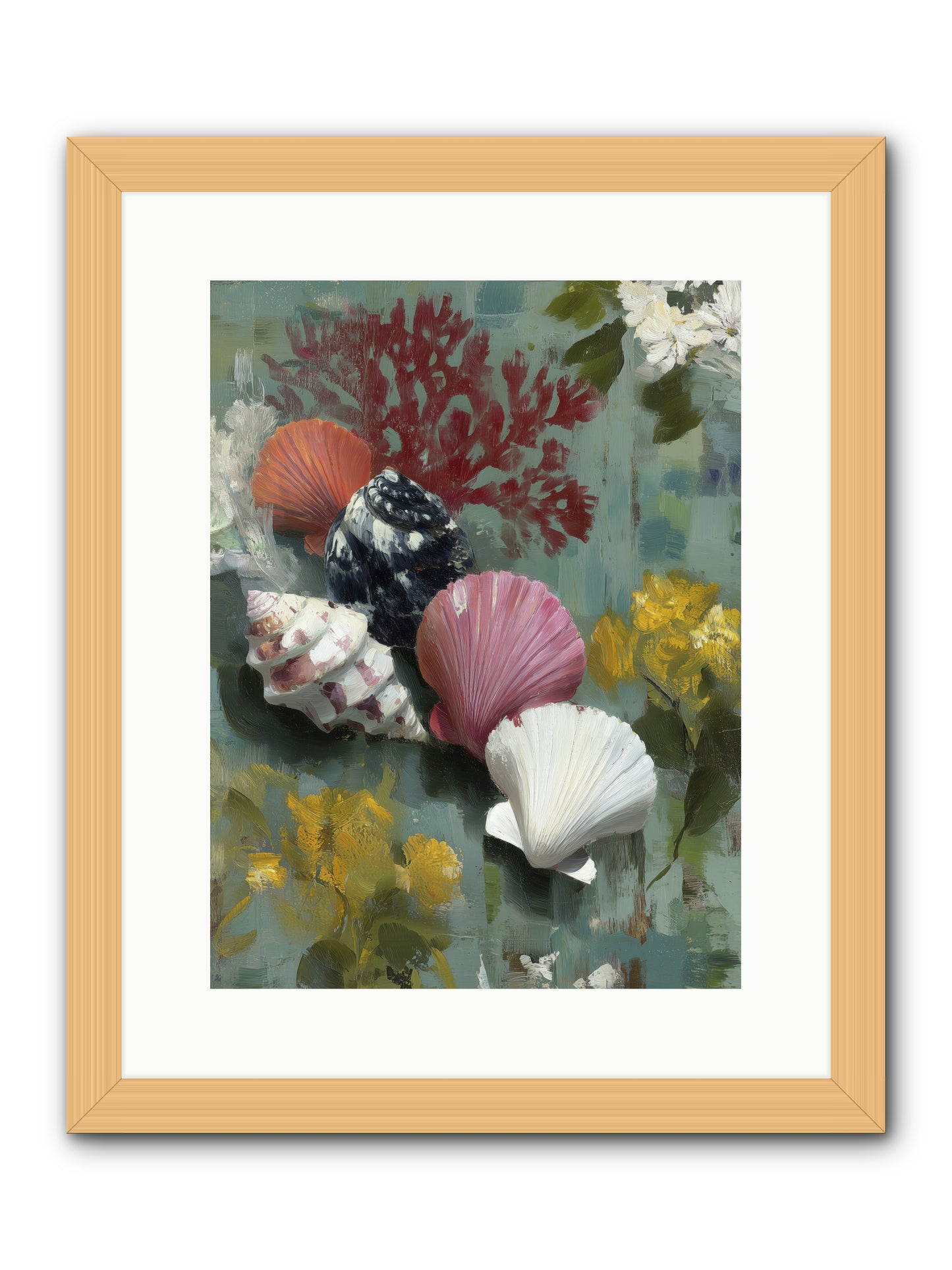 Ocean's Alphabet -- Framed Print - Natural 12x16