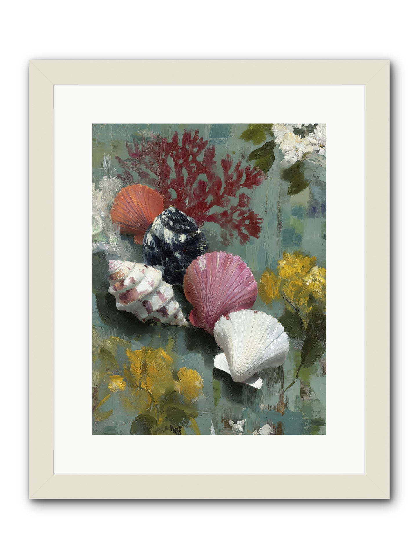 Ocean's Alphabet -- Framed Print - White 12x16