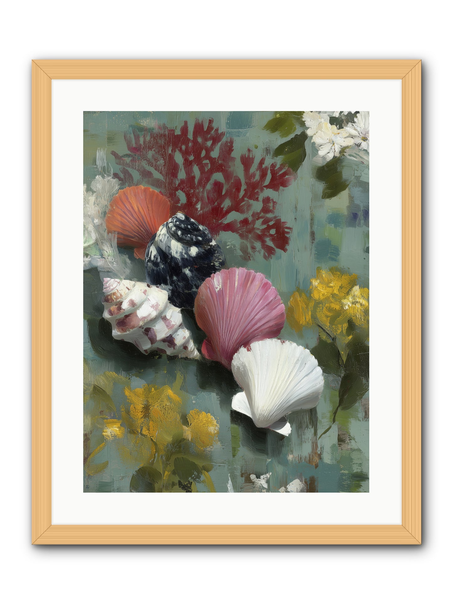 Ocean's Alphabet -- Framed Print - Natural 18x24