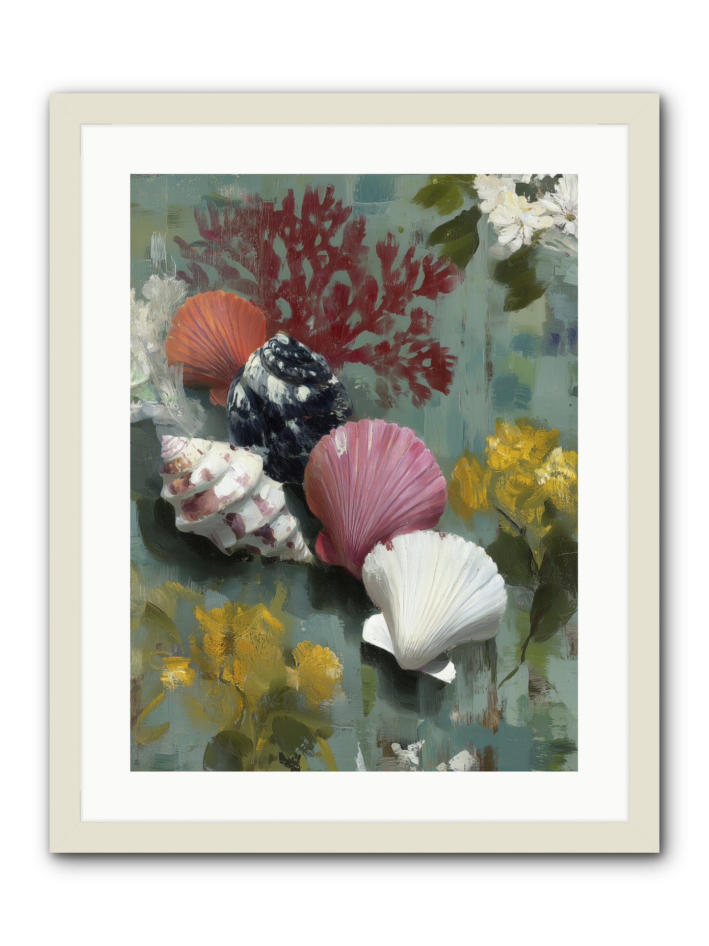 Ocean's Alphabet -- Framed Print - White 18x24
