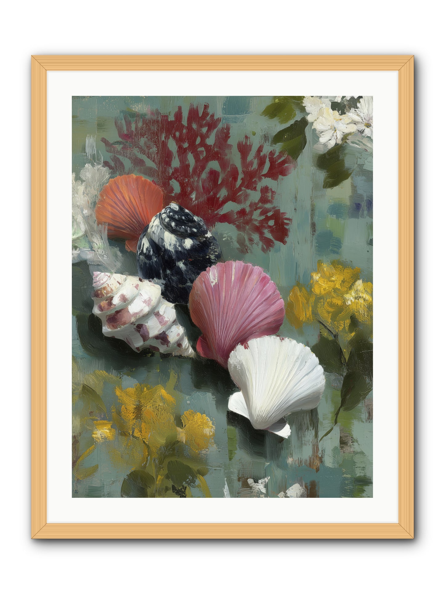 Ocean's Alphabet -- Framed Print - Natural 24x32