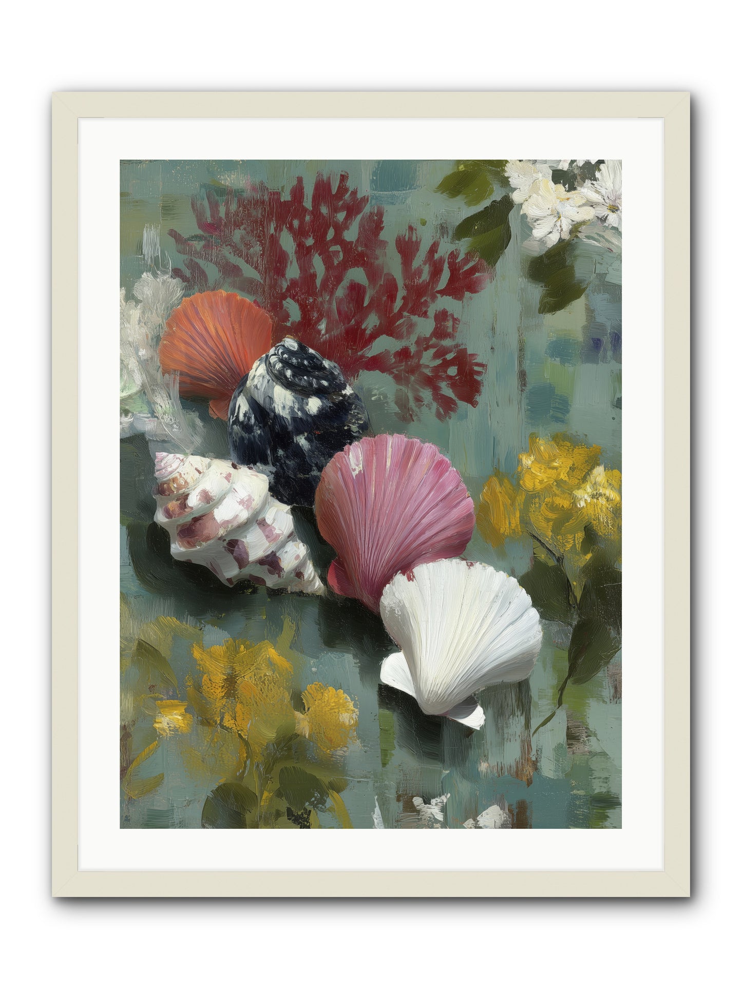 Ocean's Alphabet -- Framed Print - White 24x32