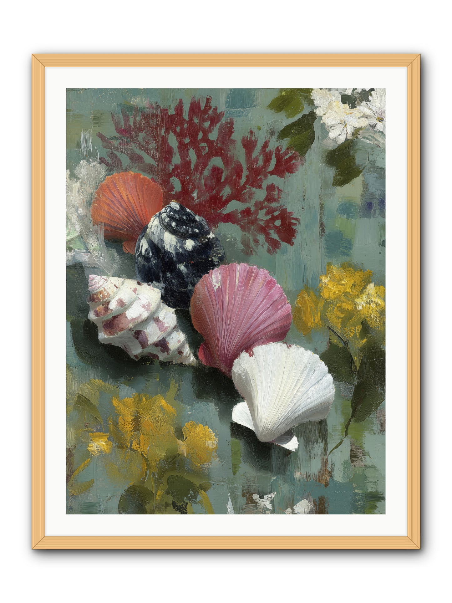 Ocean's Alphabet -- Framed Print - Natural 30x40