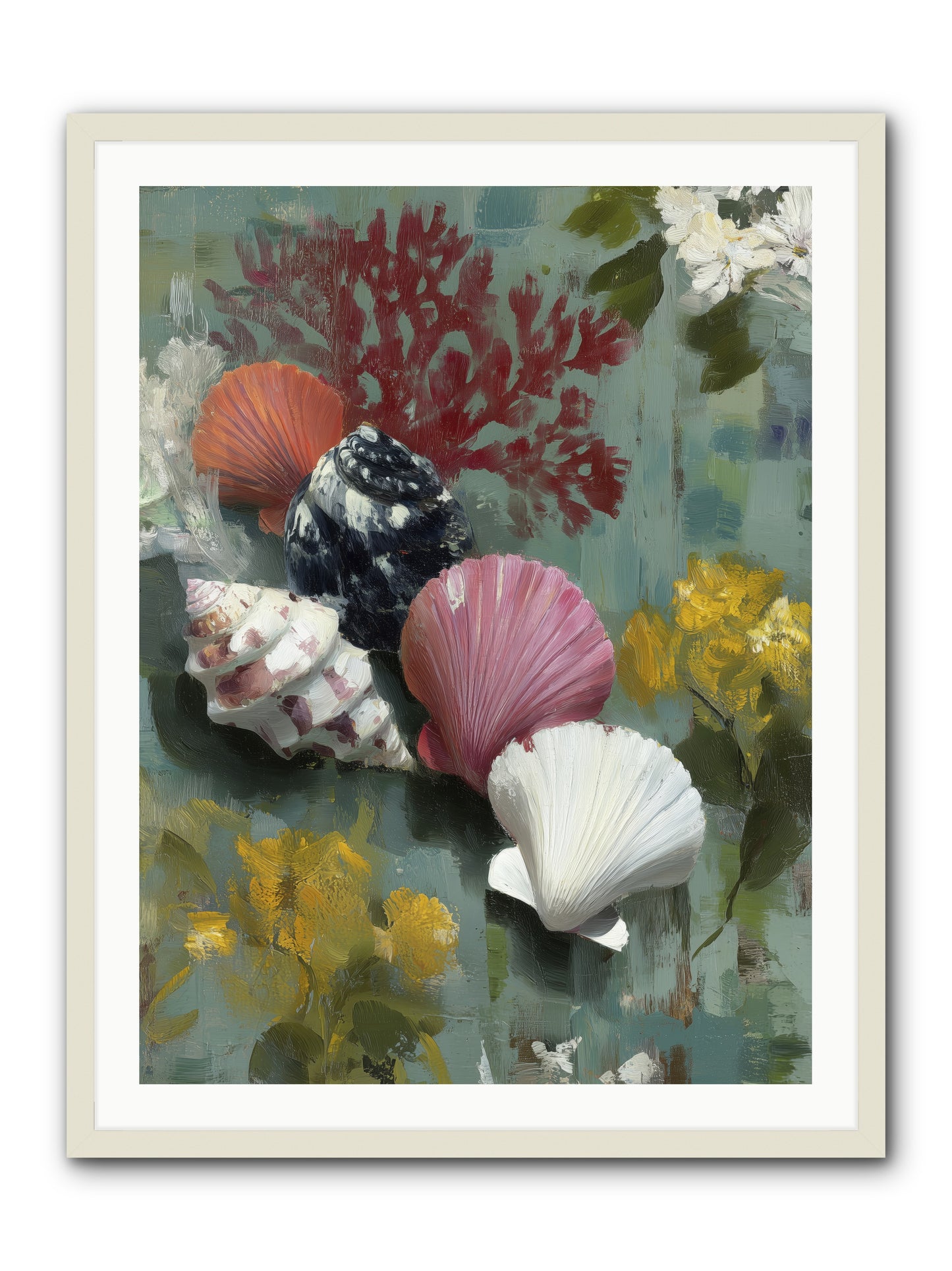 Ocean's Alphabet -- Framed Print - White 30x40