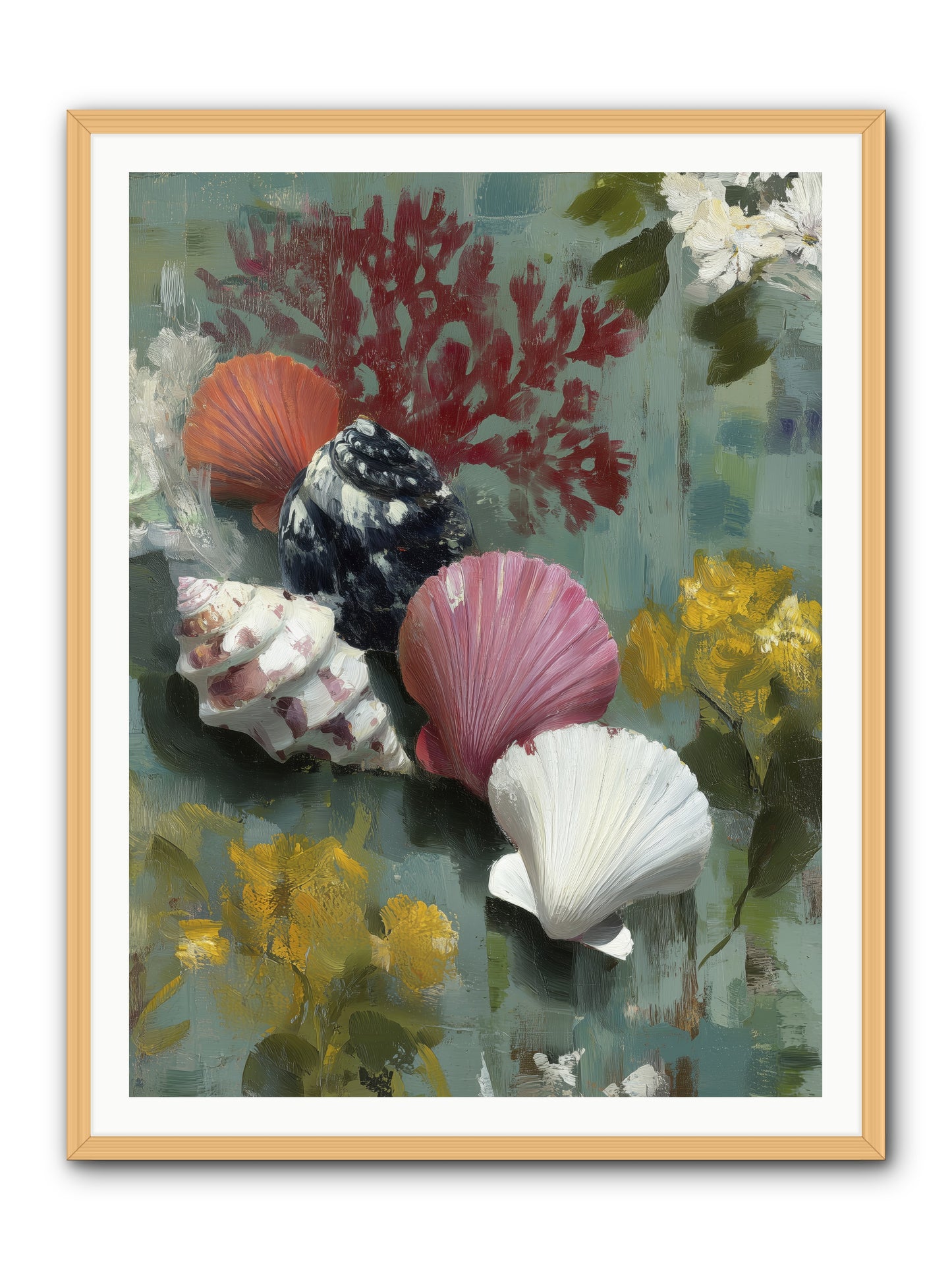 Ocean's Alphabet -- Framed Print - Natural 36x48
