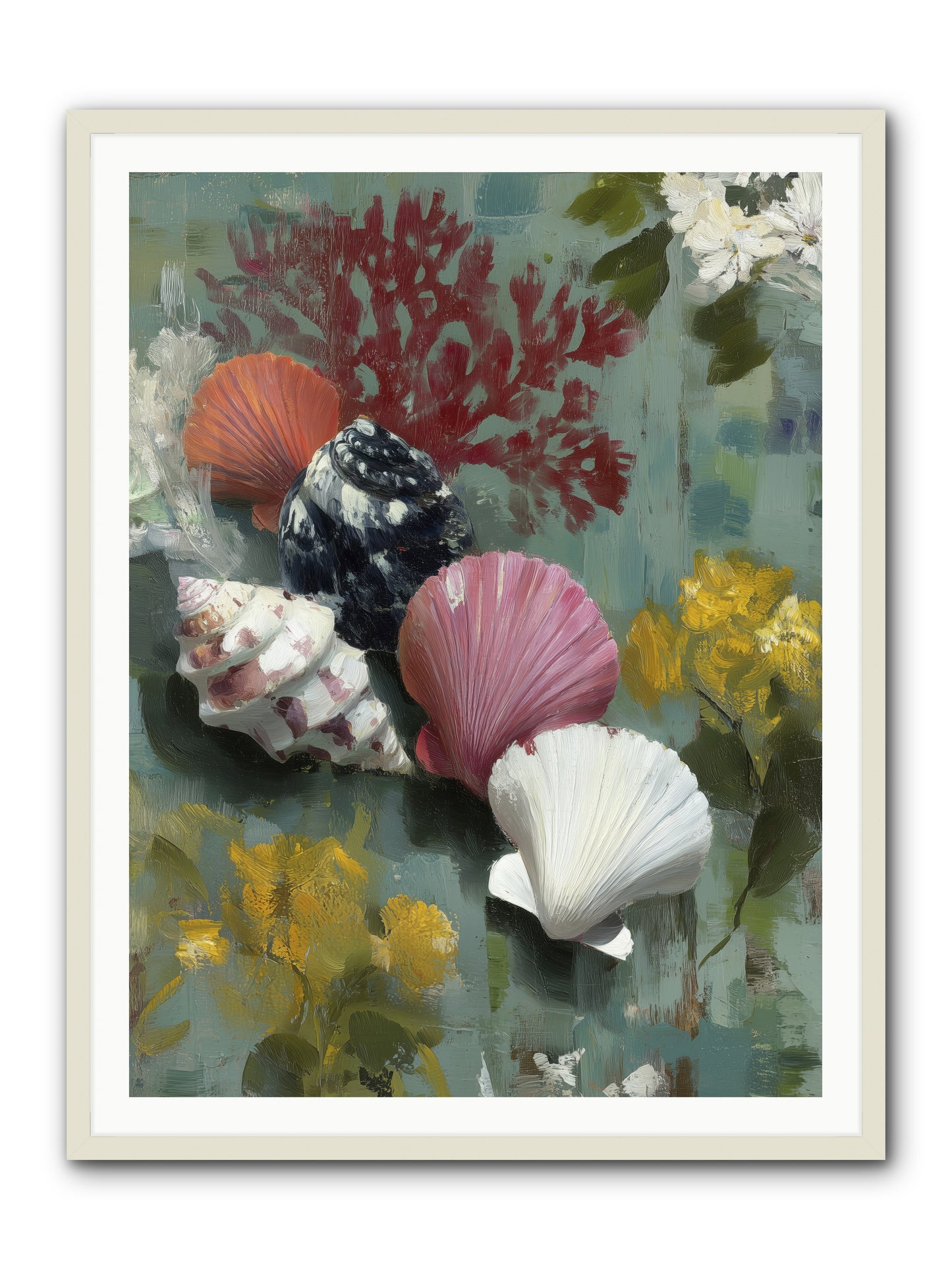 Ocean's Alphabet -- Framed Print - White 36x48