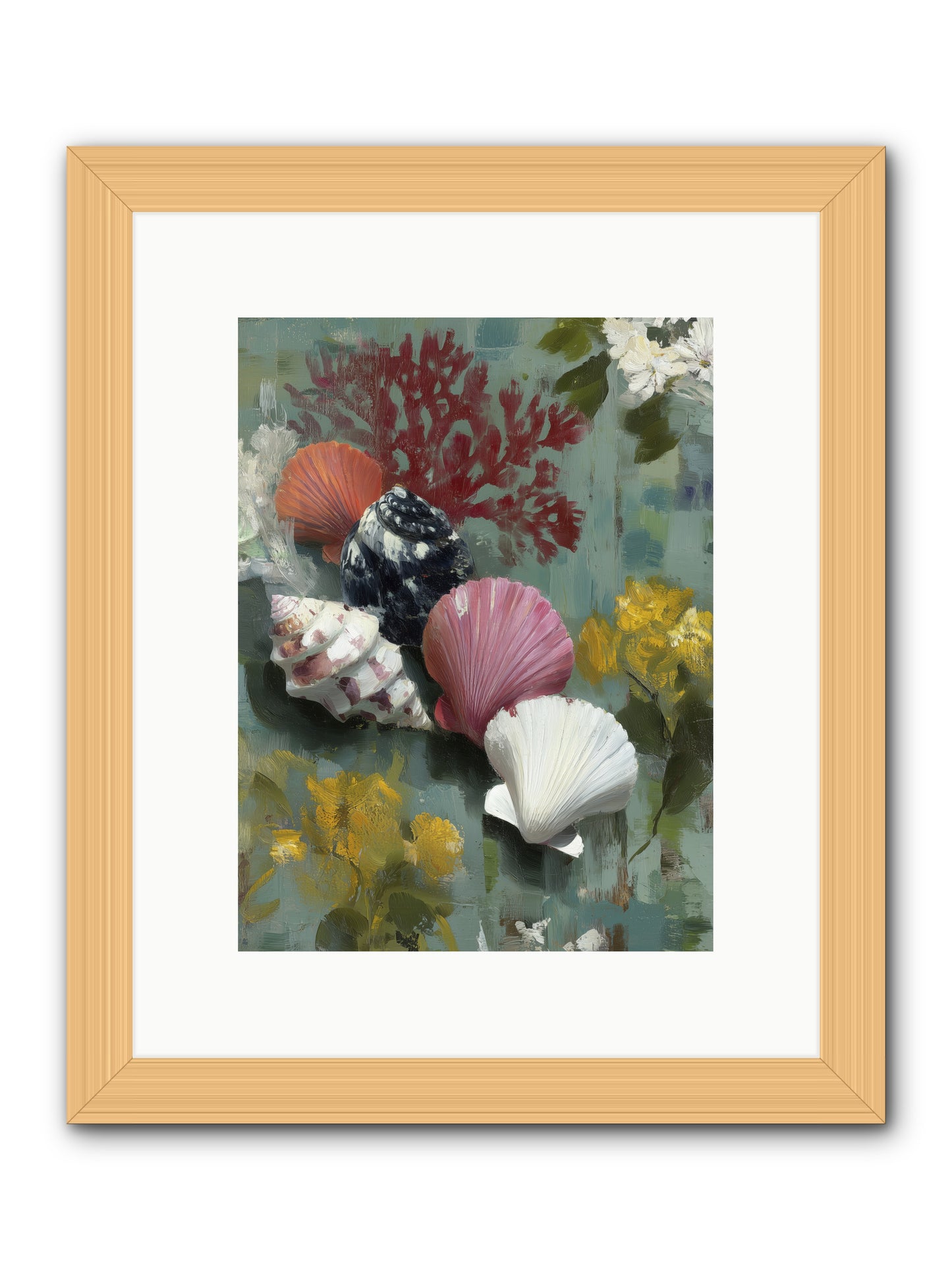 Ocean's Alphabet -- Framed Print - Natural 9x12