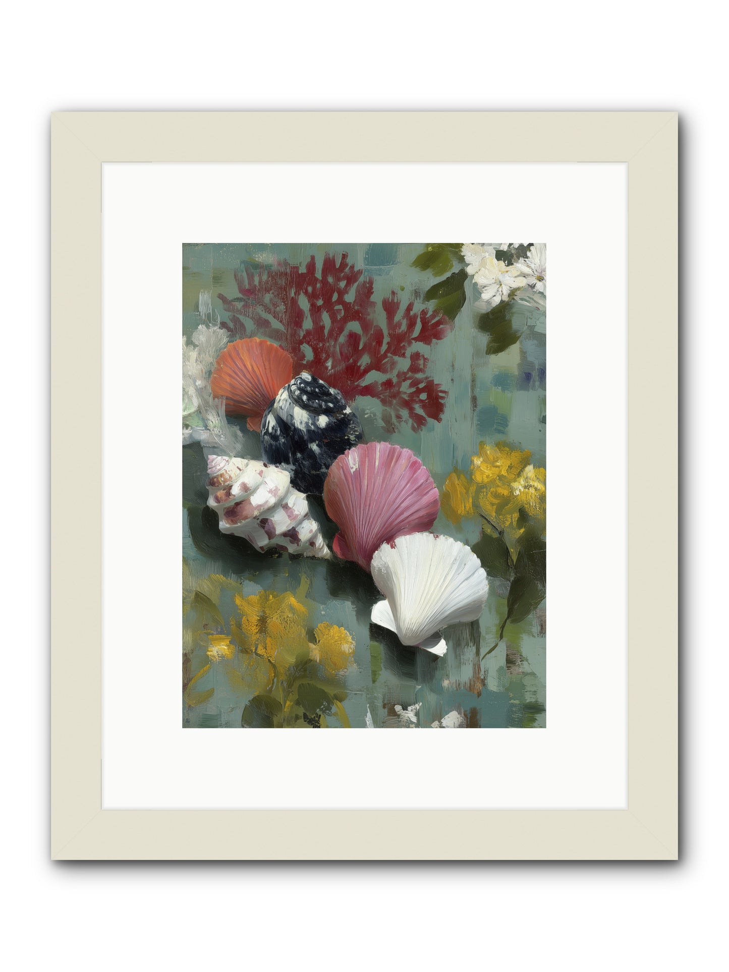 Ocean's Alphabet -- Framed Print - White 9x12