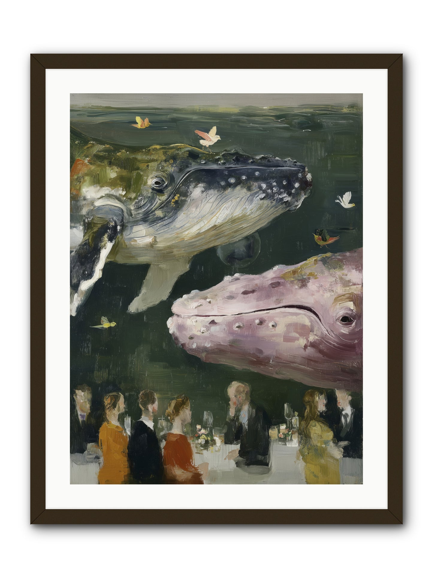 Ocean's Angels Gliding -- Framed Print - Black 24x32