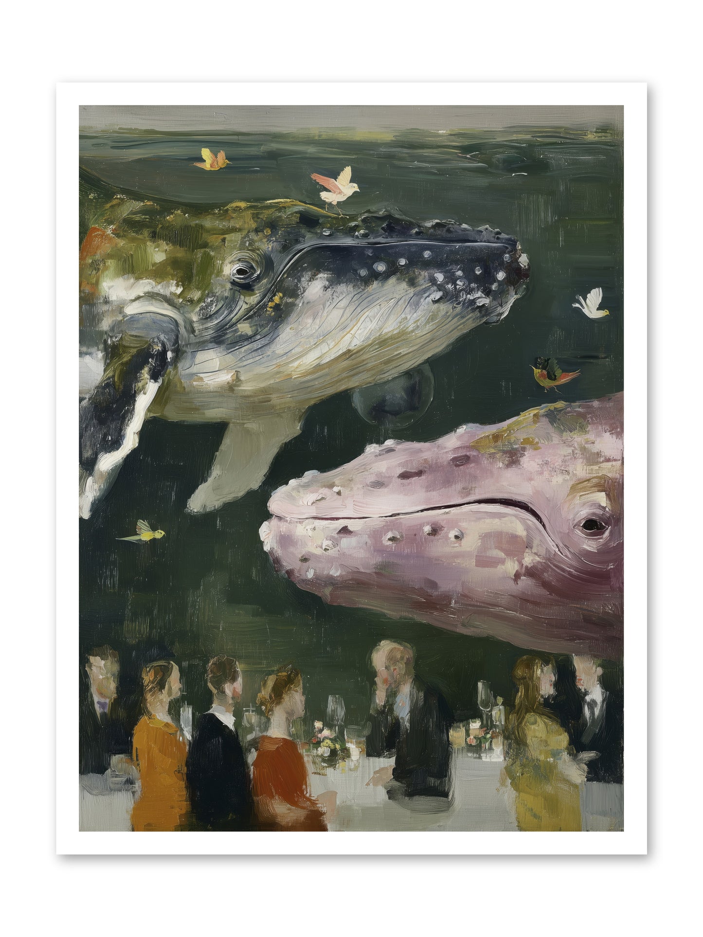 Ocean's Angels Gliding -- Loose Canvas Print 24x32