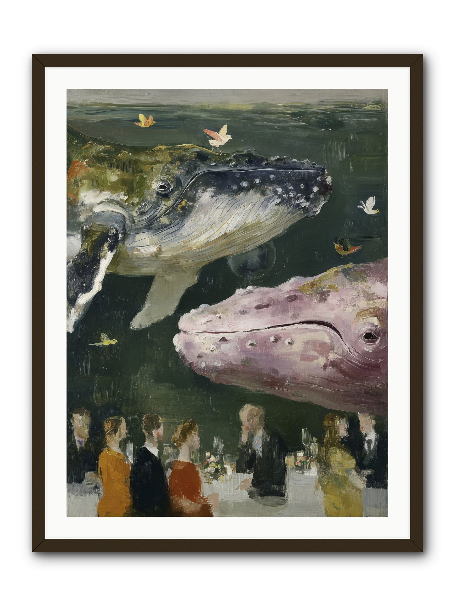 Ocean's Angels Gliding -- Framed Print - Black 30x40