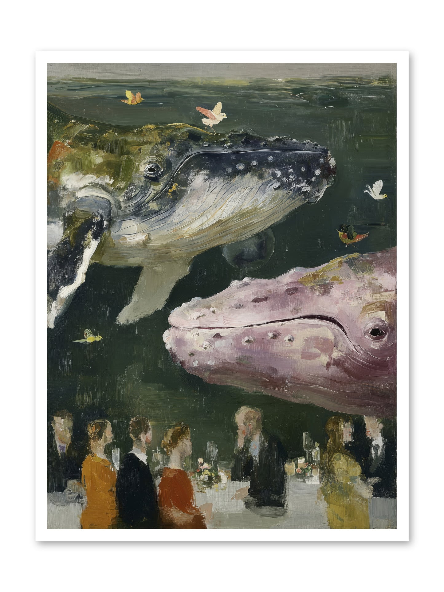 Ocean's Angels Gliding -- Loose Canvas Print 30x40