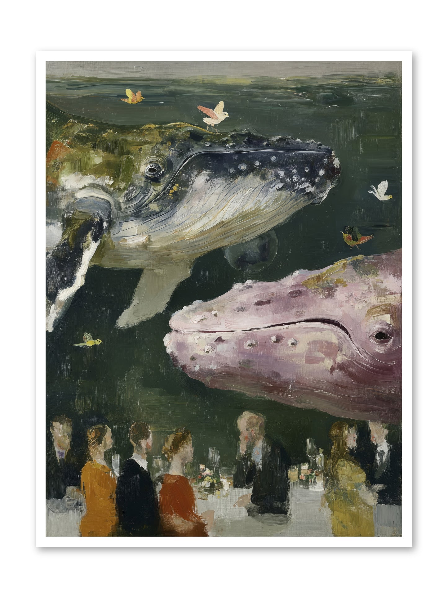 Ocean's Angels Gliding -- Loose Canvas Print 36x48