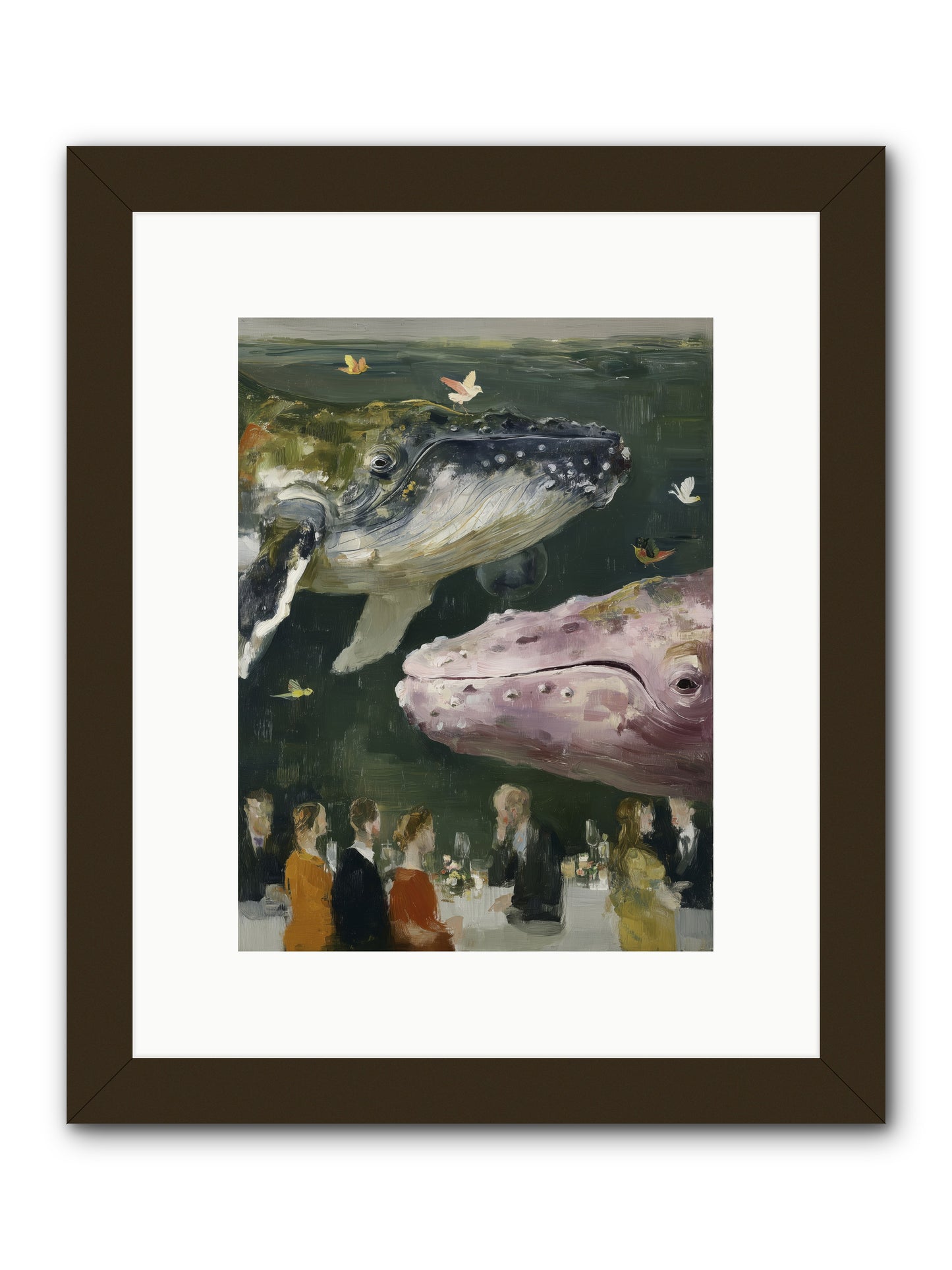 Ocean's Angels Gliding -- Framed Print - Black 9x12