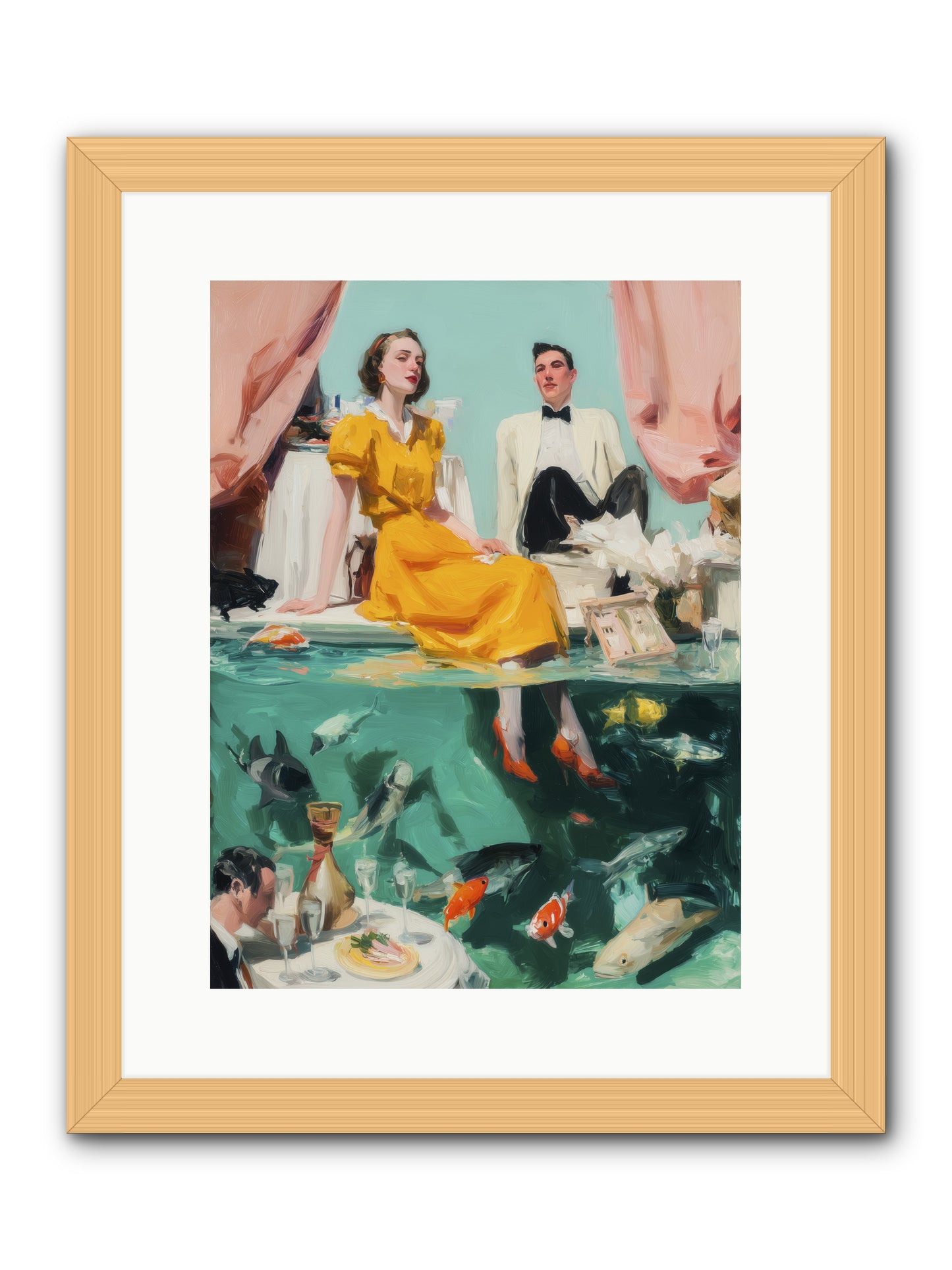 Ocean's Balcony -- Framed Print - Natural 12x16