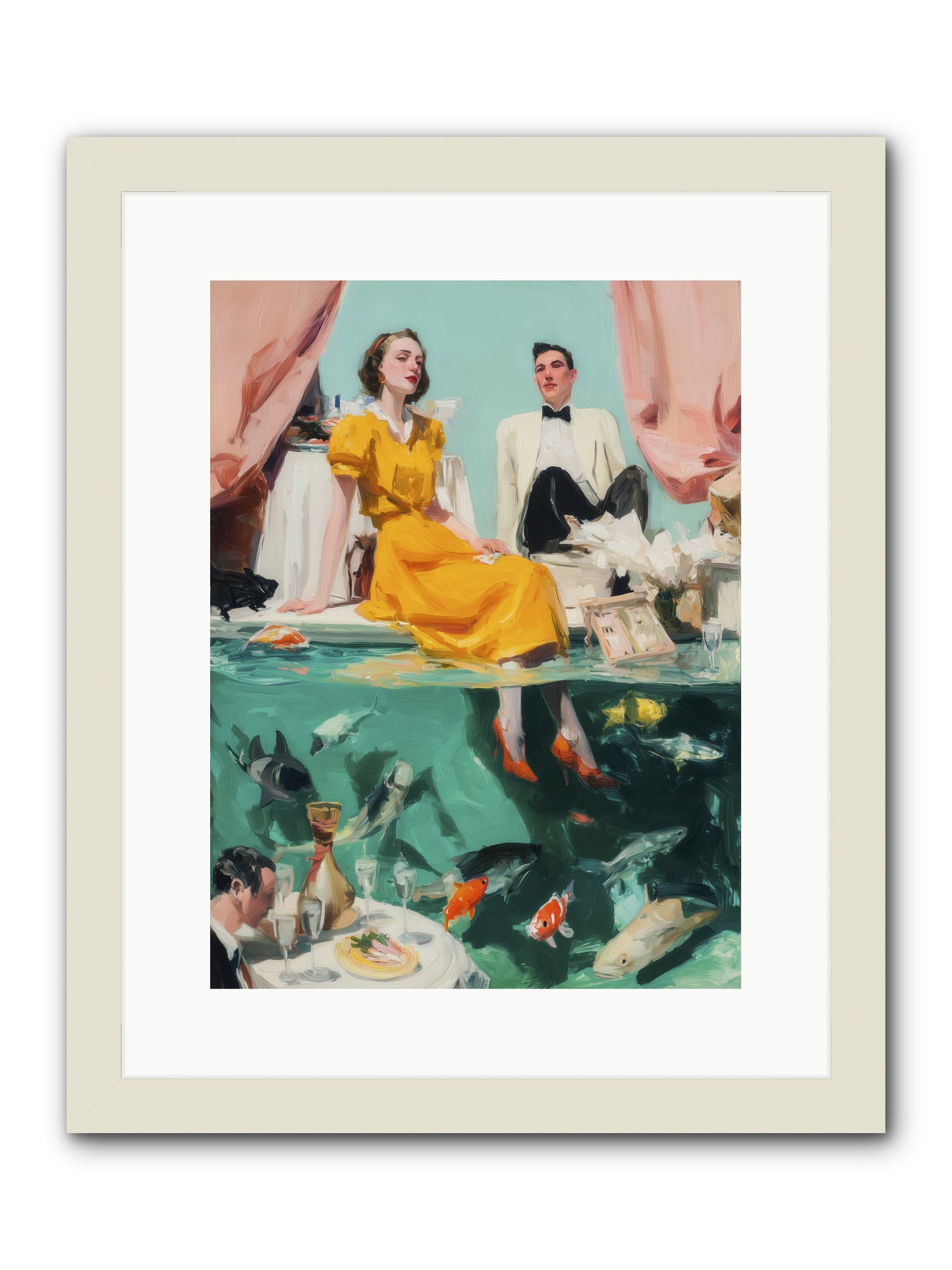 Ocean's Balcony -- Framed Print - White 12x16