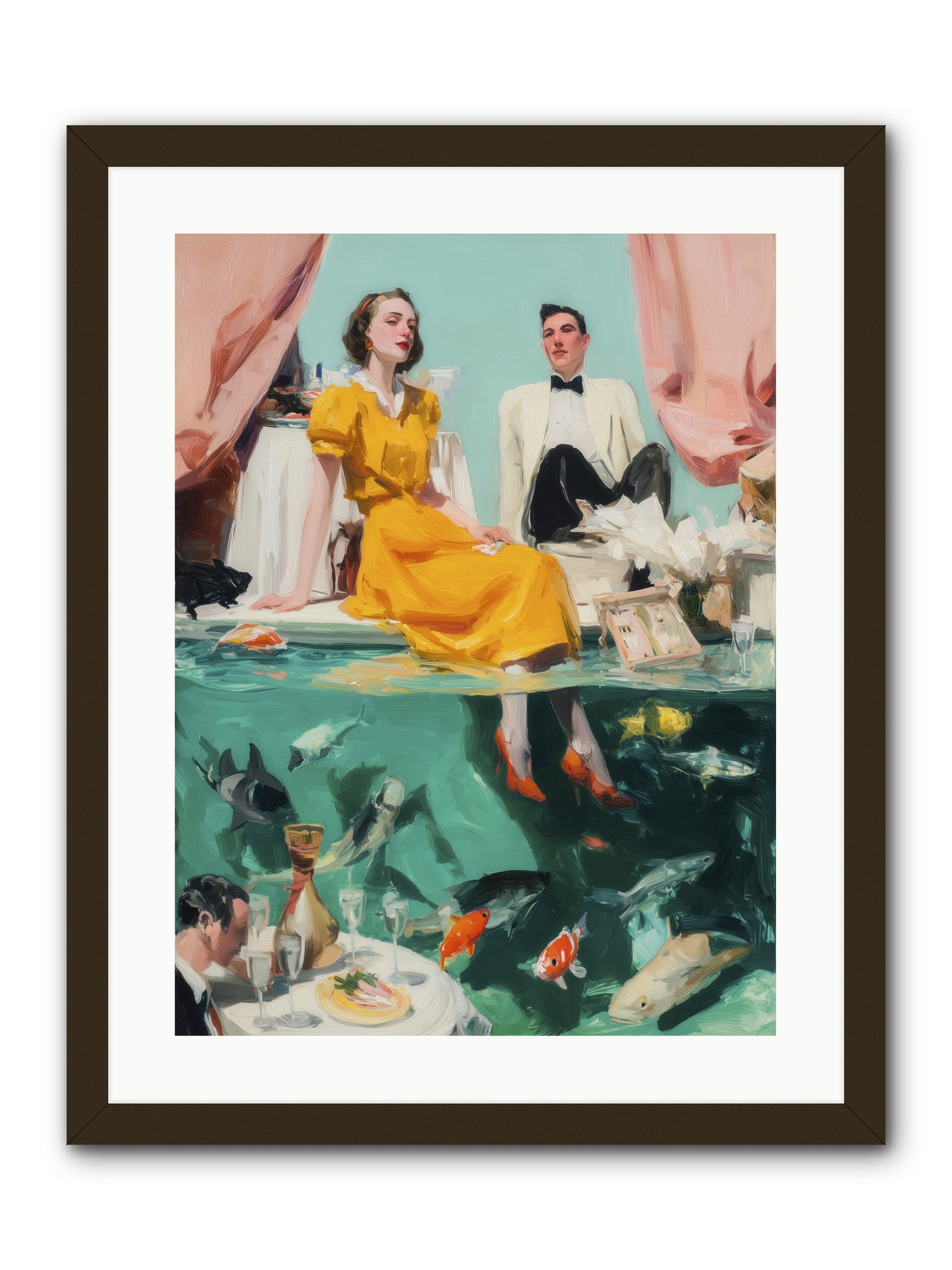 Ocean's Balcony -- Framed Print - Black 18x24
