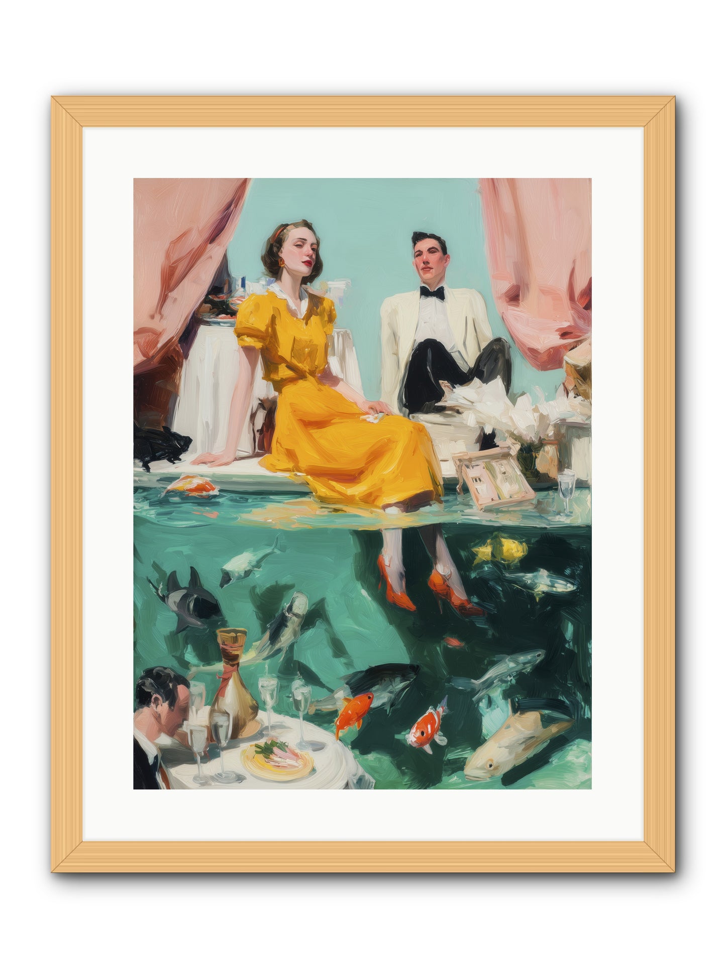 Ocean's Balcony -- Framed Print - Natural 18x24