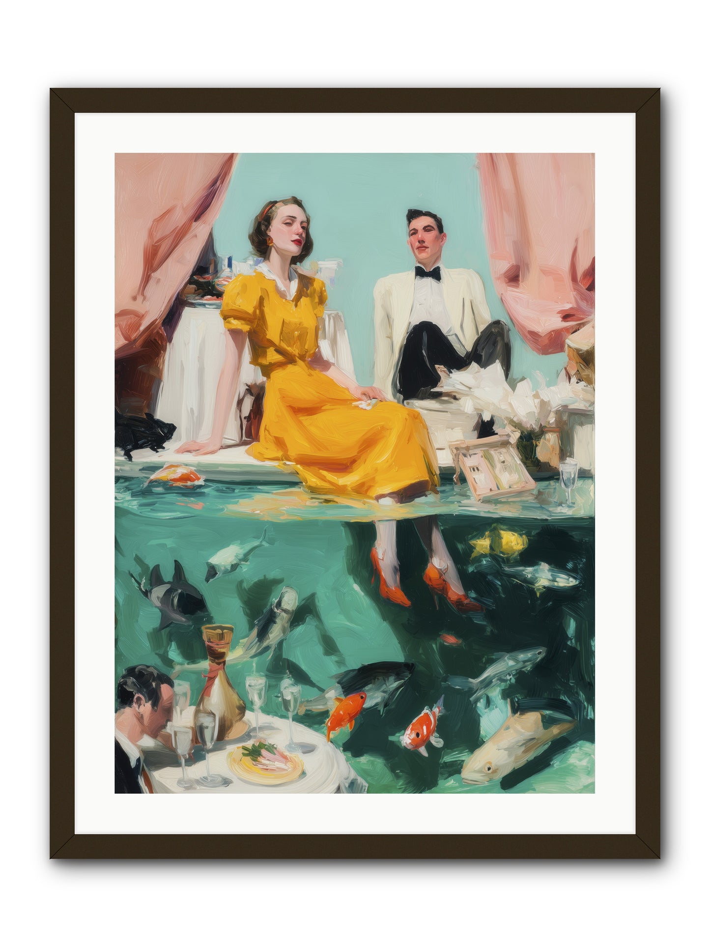 Ocean's Balcony -- Framed Print - Black 24x32