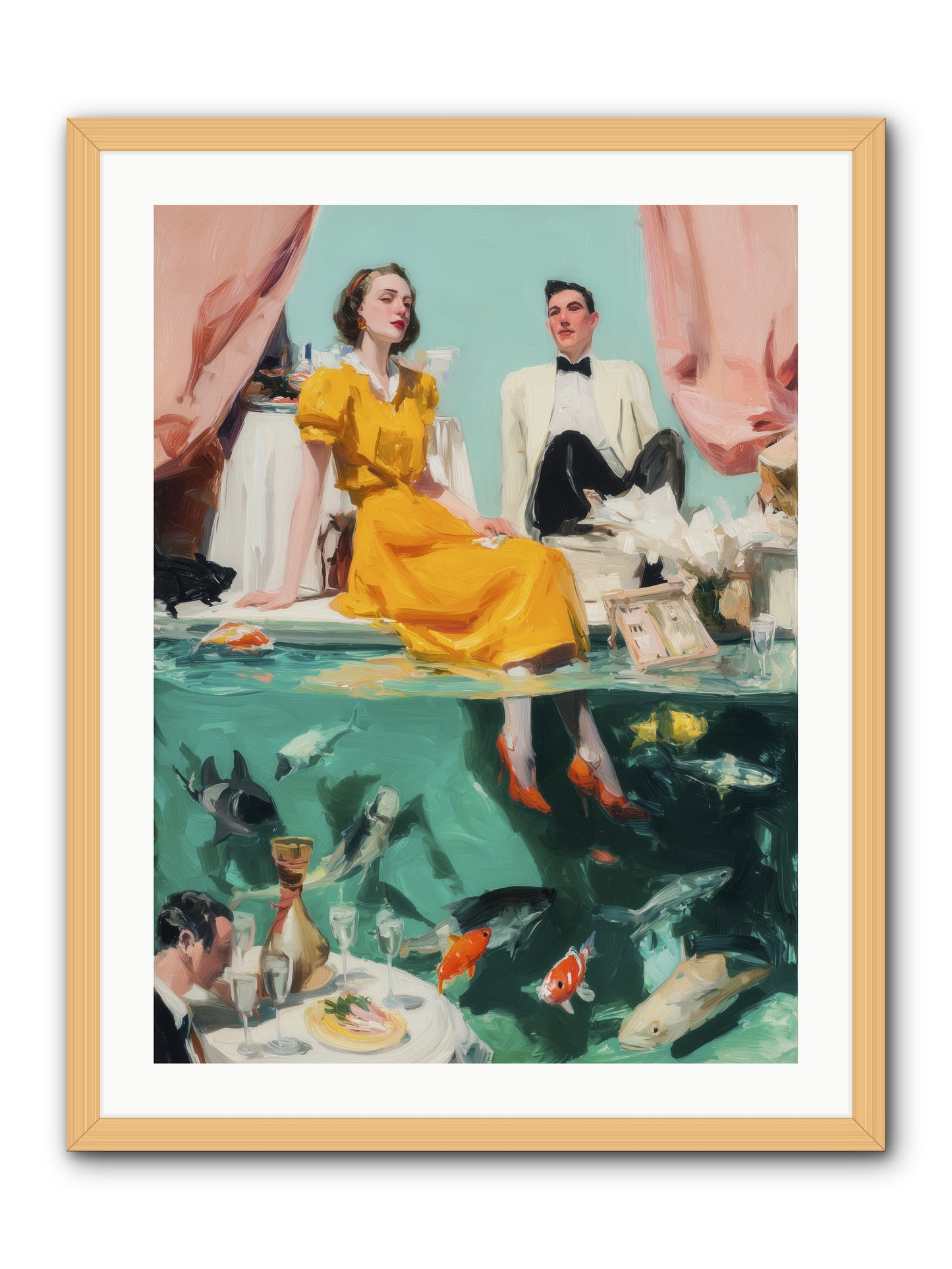 Ocean's Balcony -- Framed Print - Natural 24x32