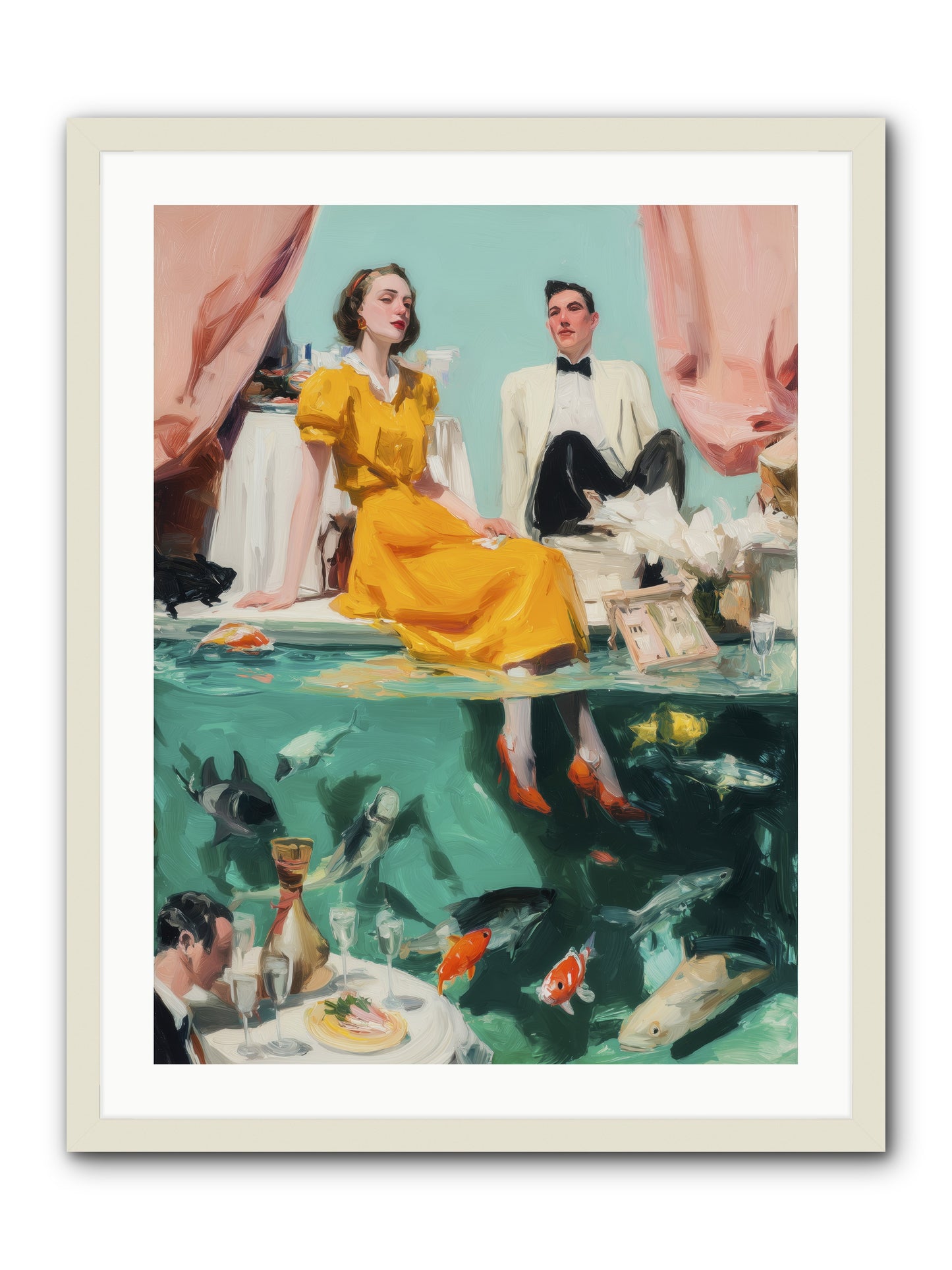 Ocean's Balcony -- Framed Print - White 24x32