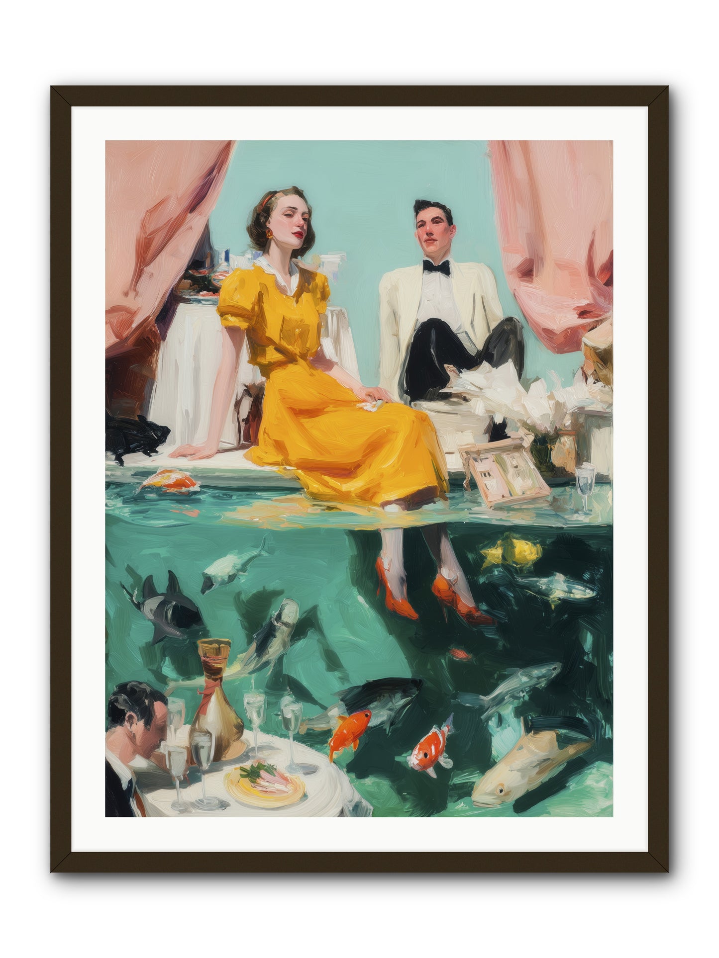 Ocean's Balcony -- Framed Print - Black 30x40