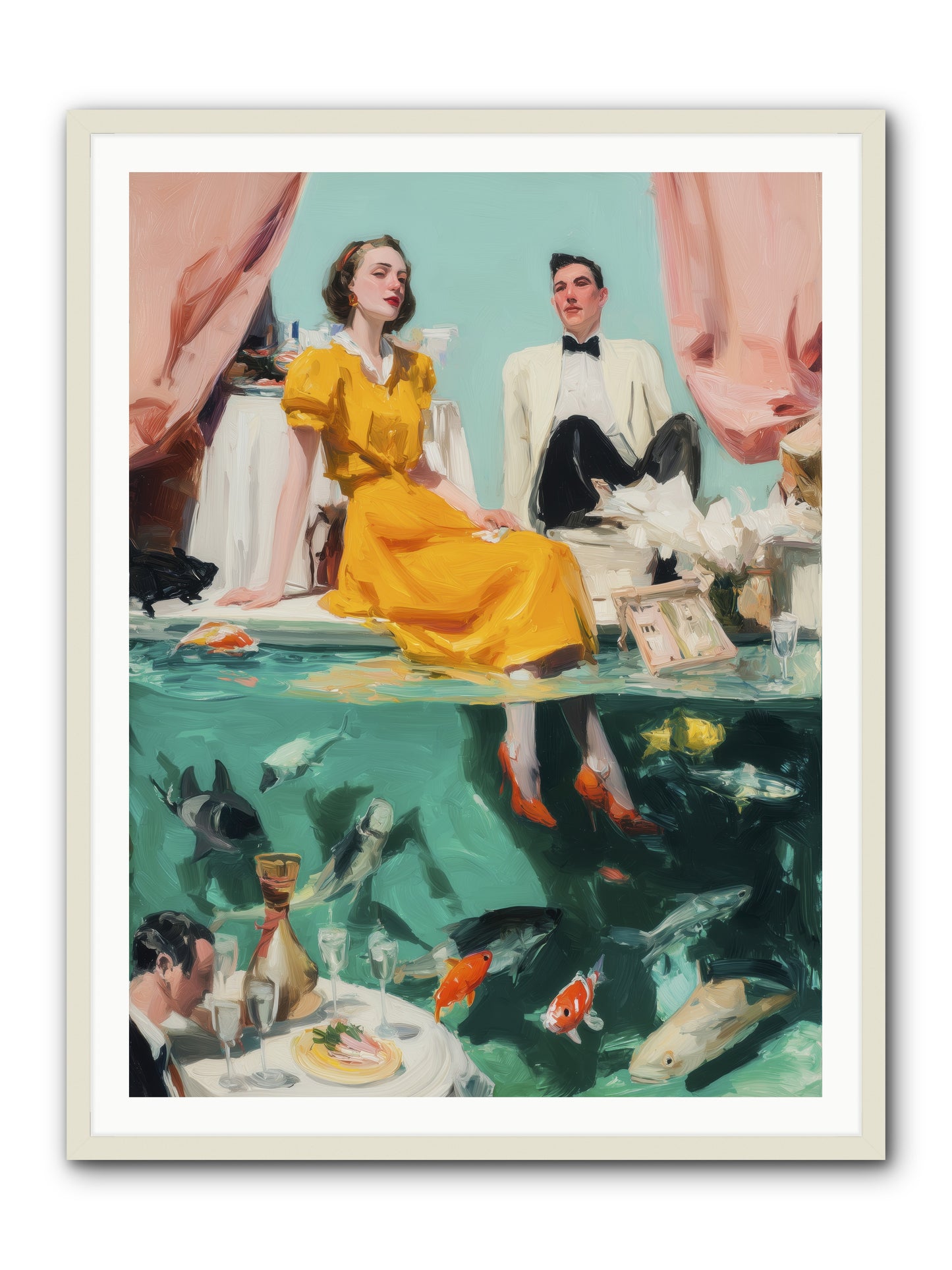 Ocean's Balcony -- Framed Print - White 36x48