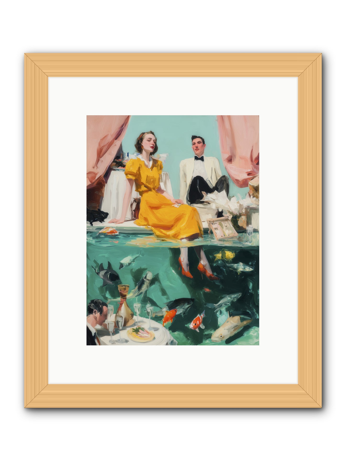 Ocean's Balcony -- Framed Print - Natural 9x12