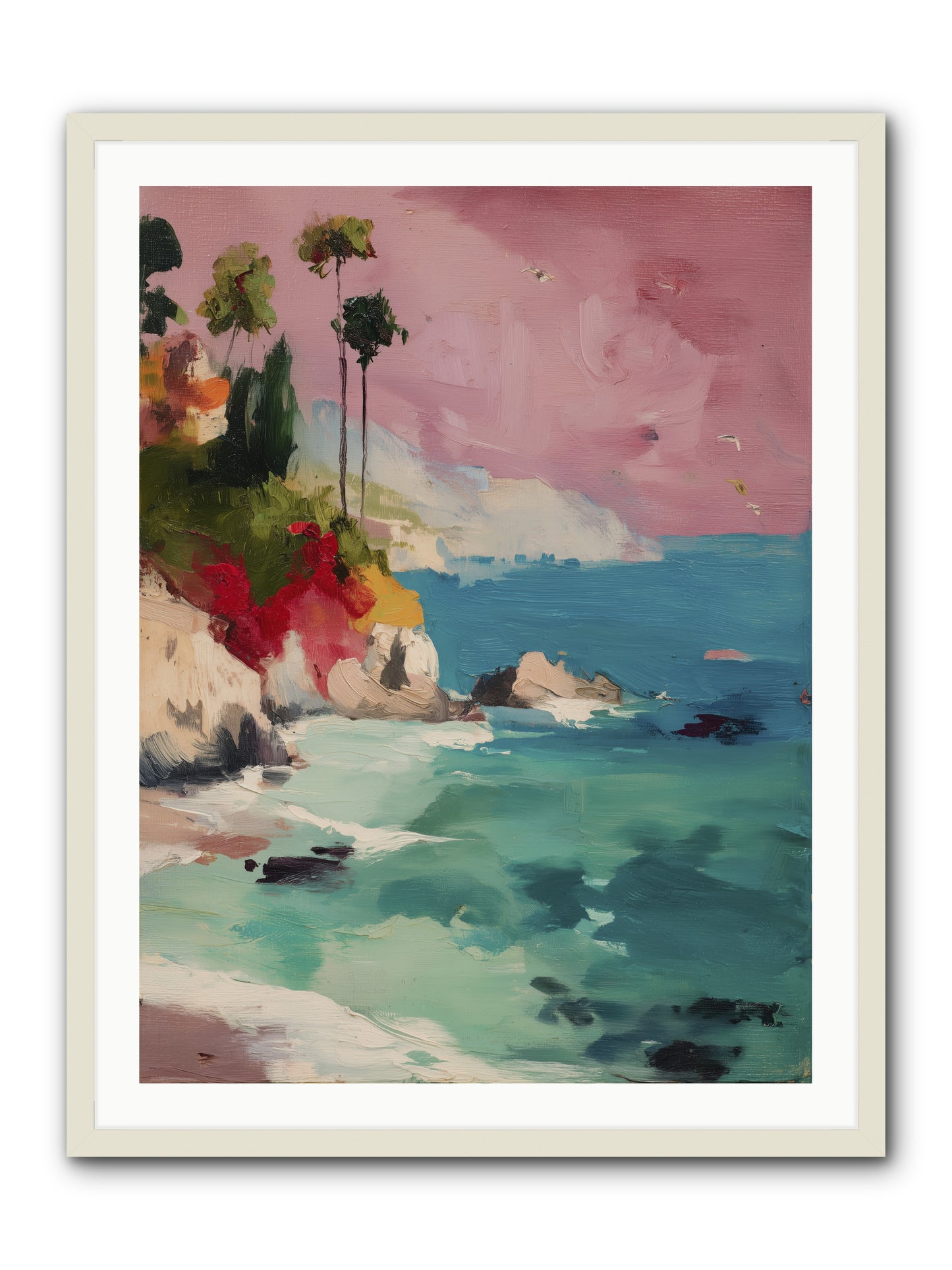 Ocean's Breath -- Framed Print - White 30x40