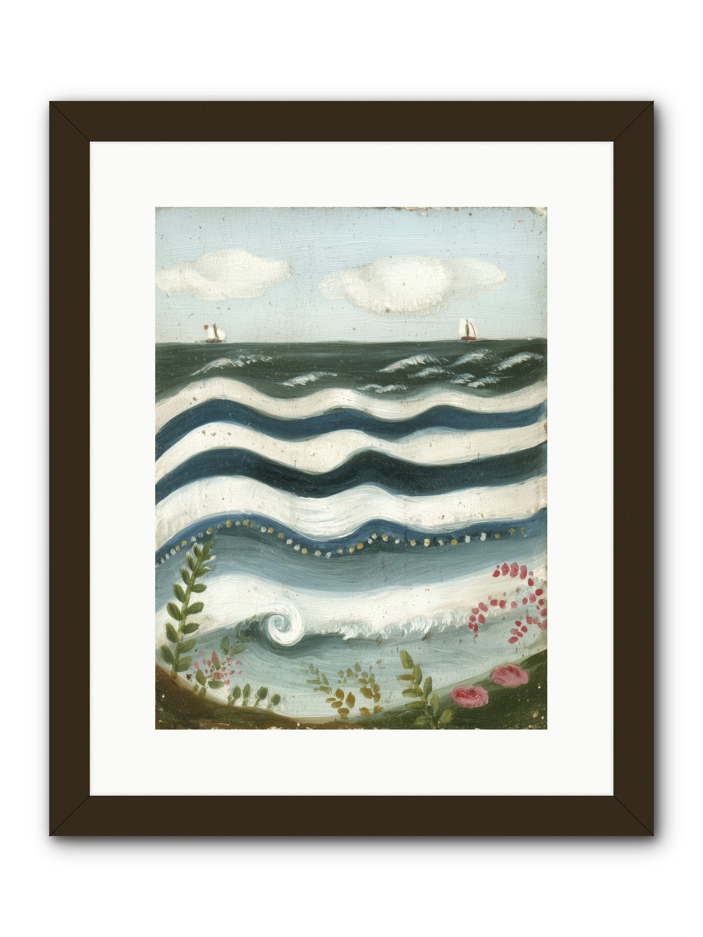 Ocean's Brush -- Framed Print - Black 12x16