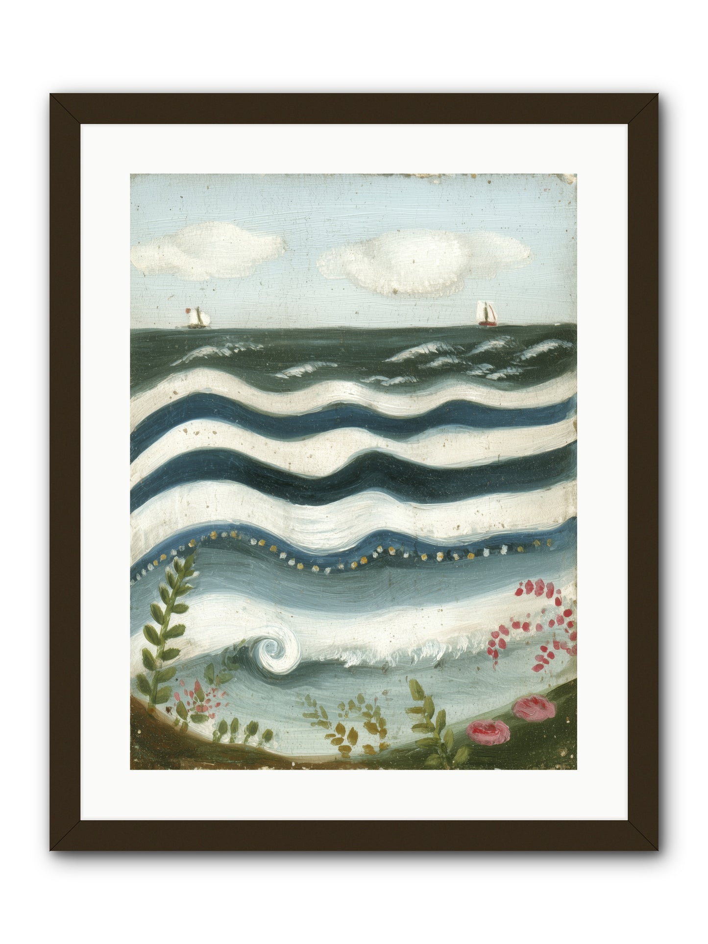 Ocean's Brush -- Framed Print - Black 18x24
