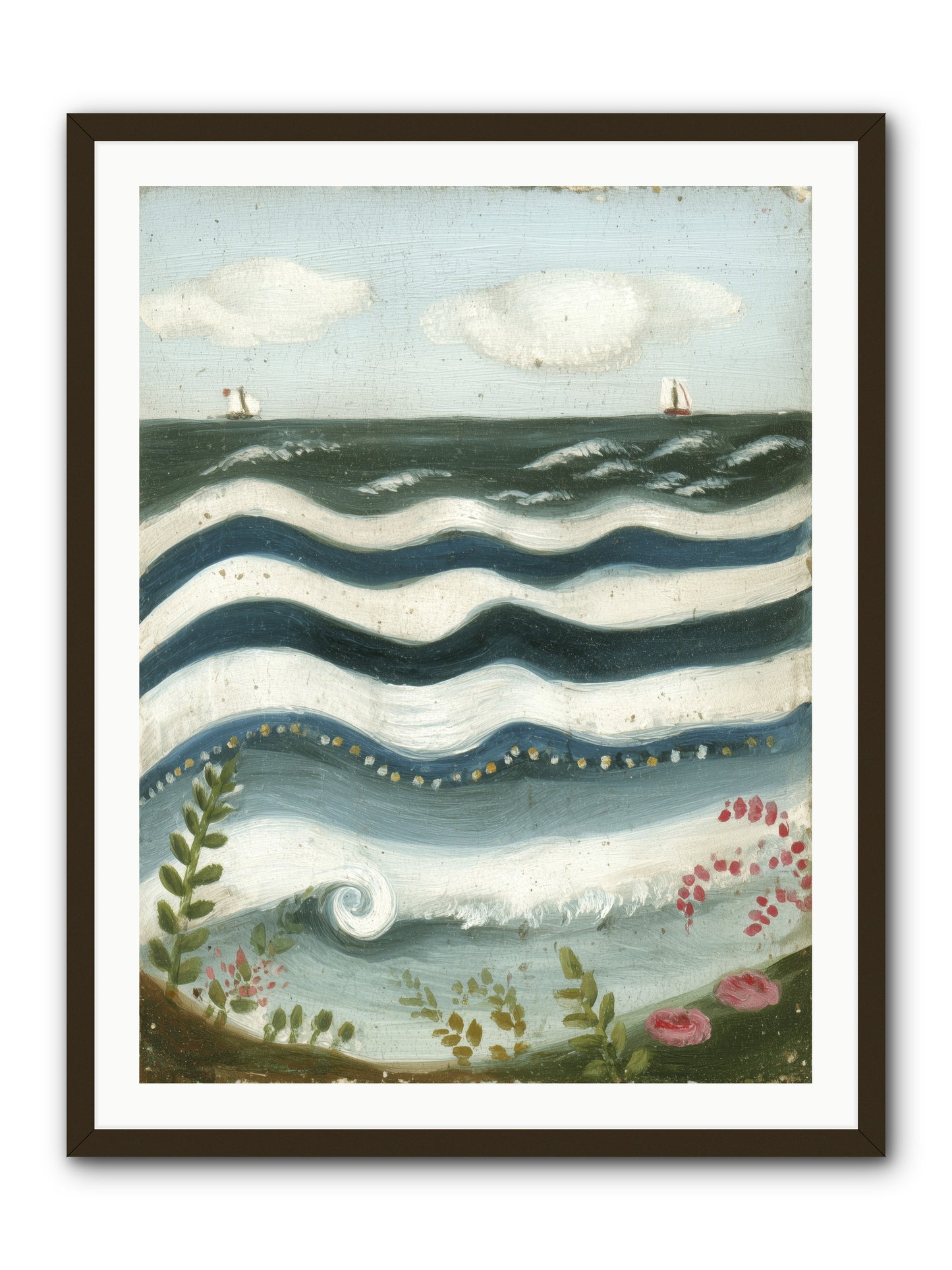 Ocean's Brush -- Framed Print - Black 30x40