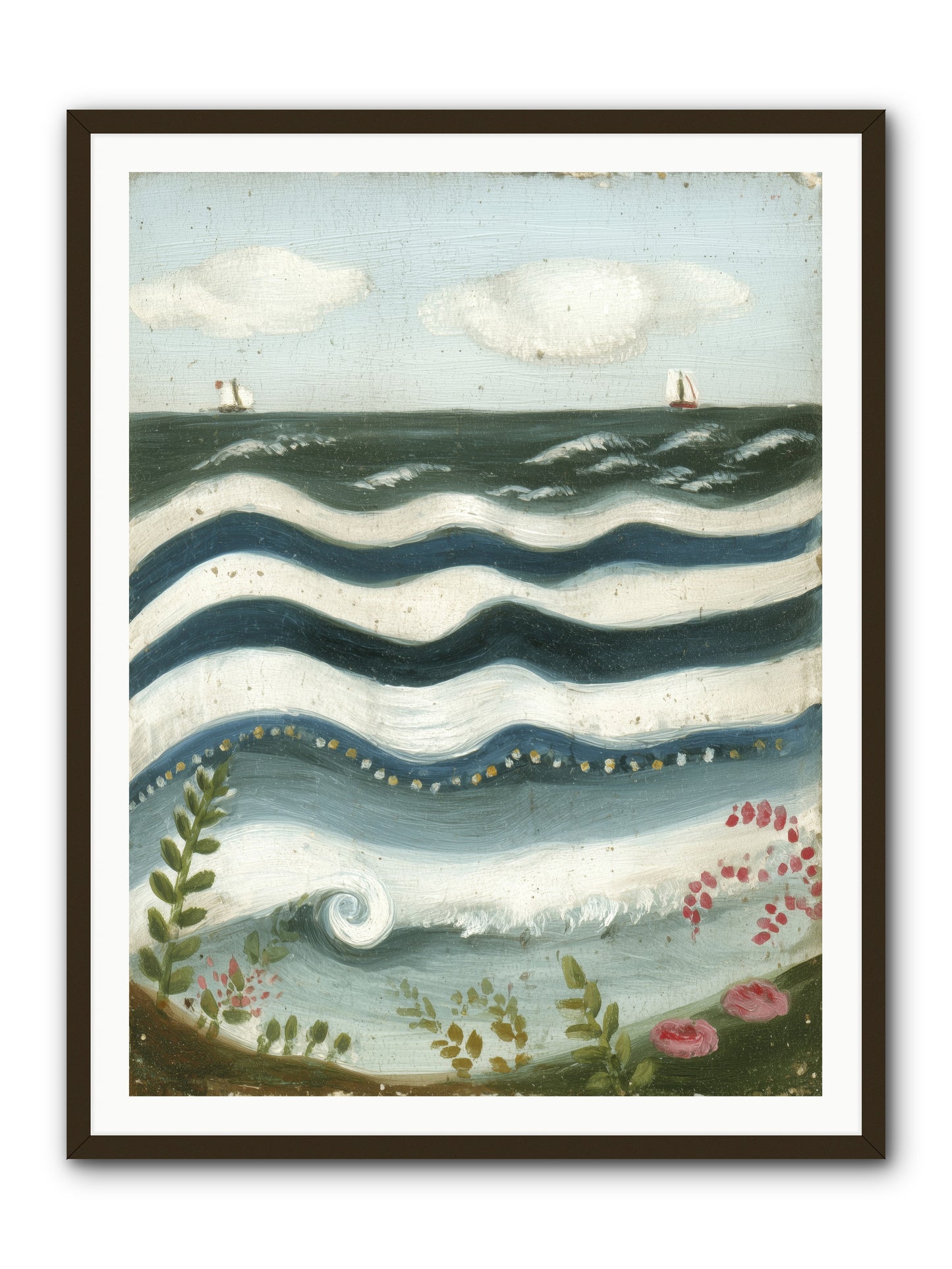 Ocean's Brush -- Framed Print - Black 36x48