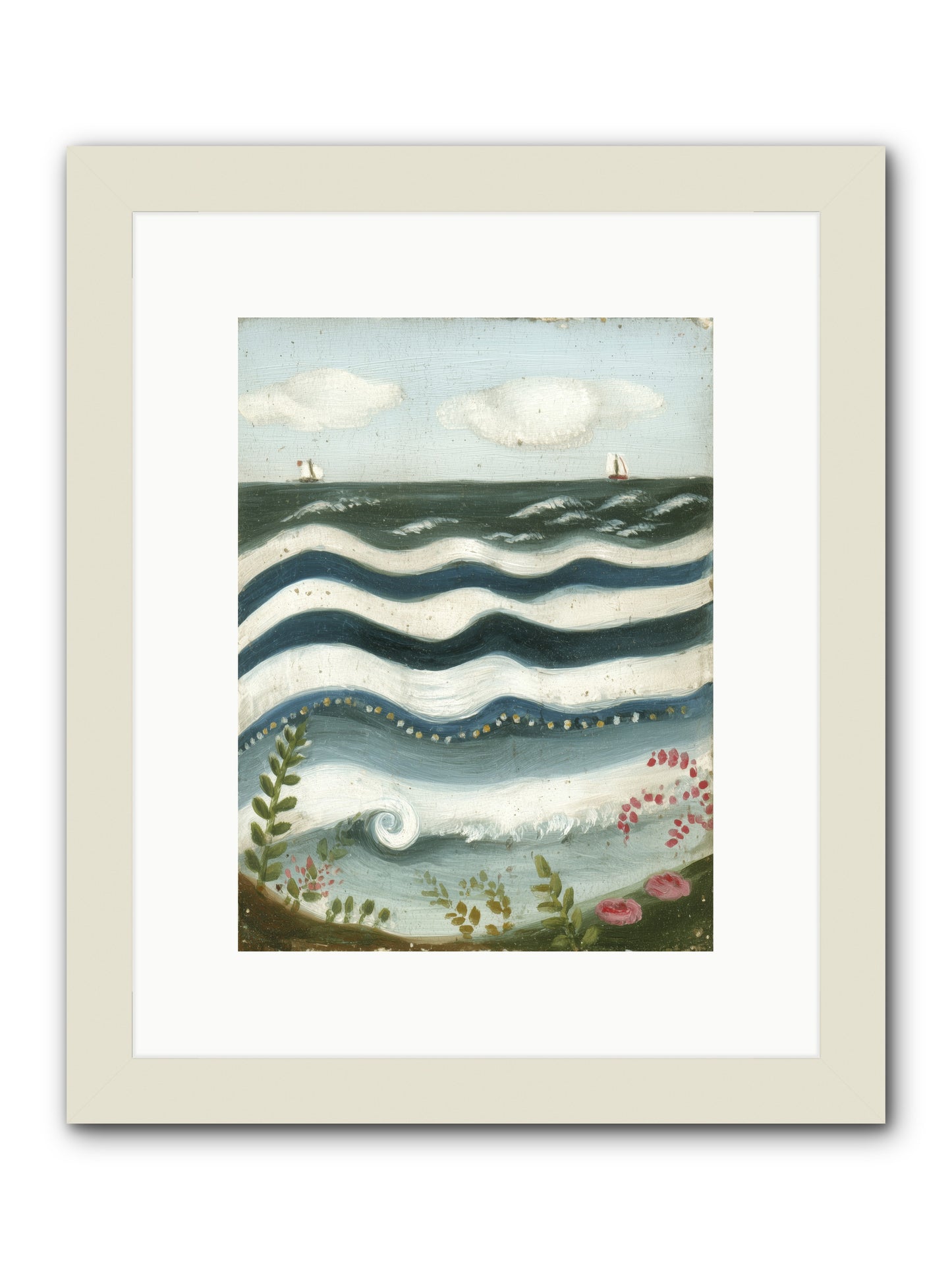 Ocean's Brush -- Framed Print - White 9x12