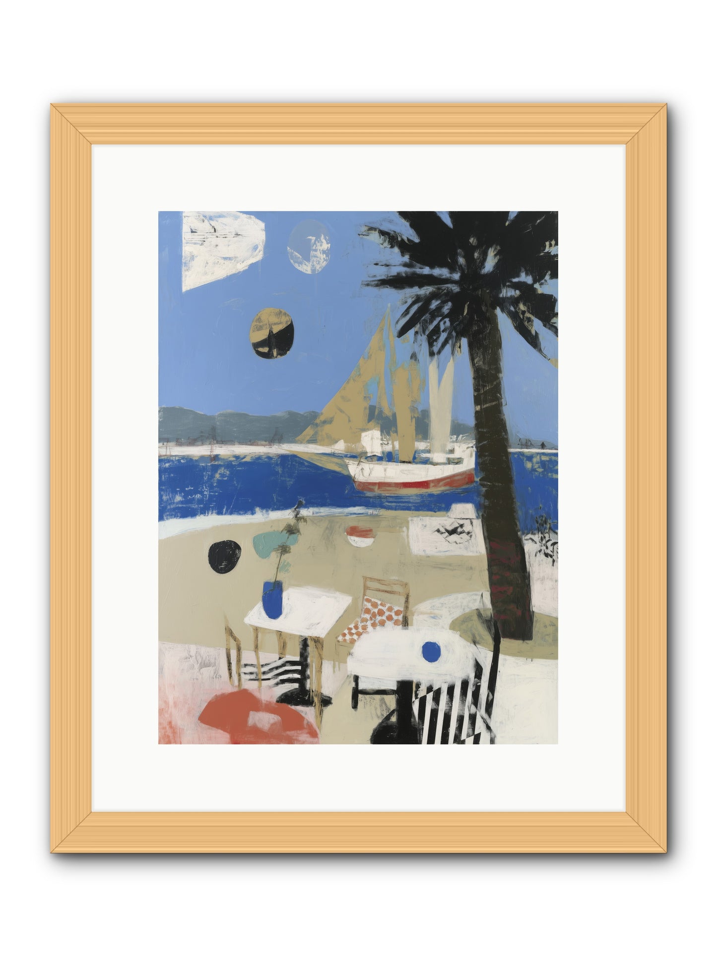 Ocean's Canvas -- Framed Print - Natural 12x16