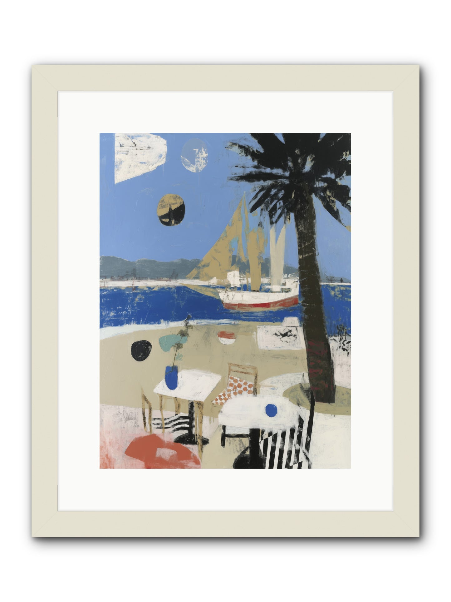 Ocean's Canvas -- Framed Print - White 12x16