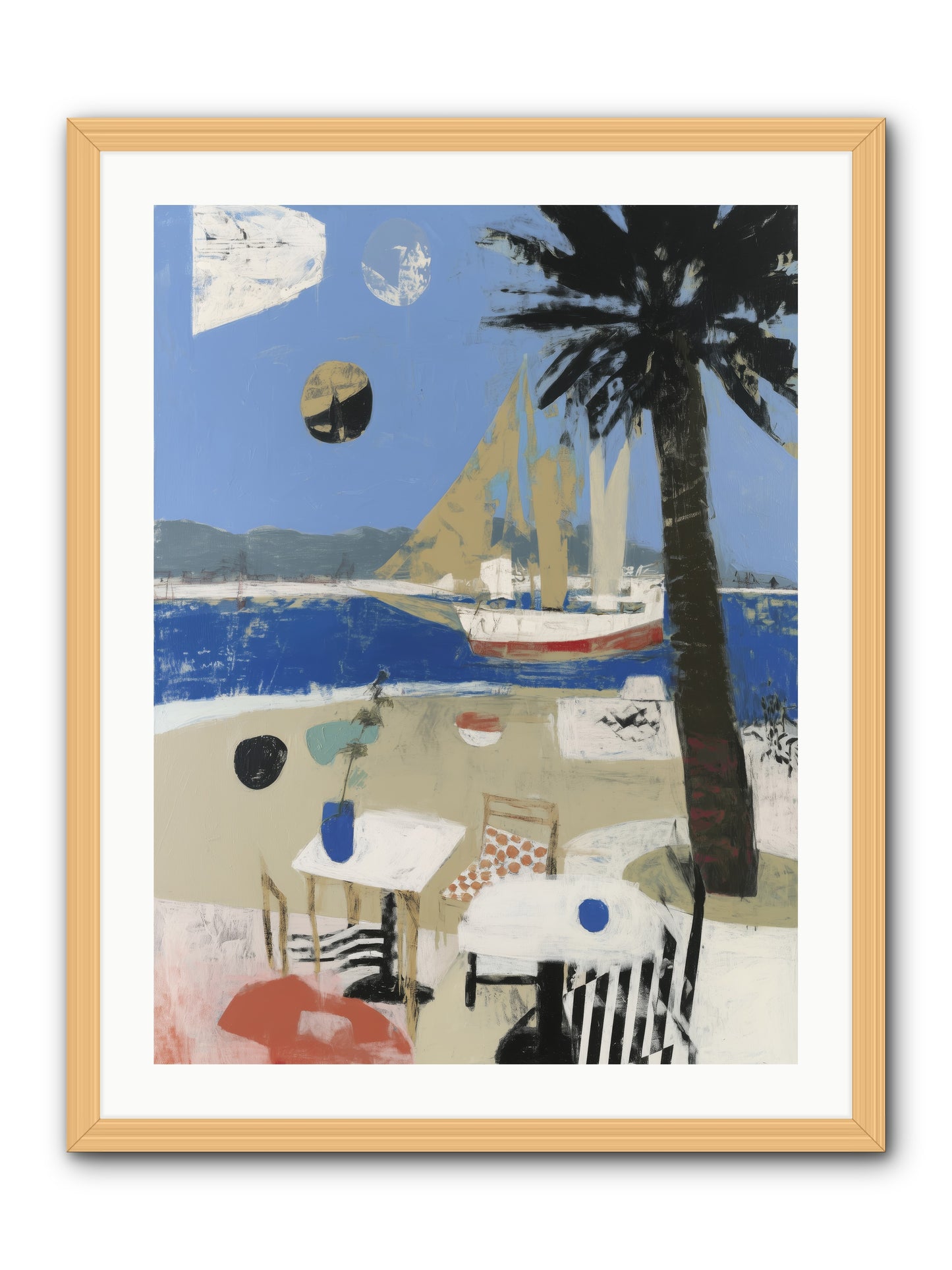 Ocean's Canvas -- Framed Print - Natural 24x32