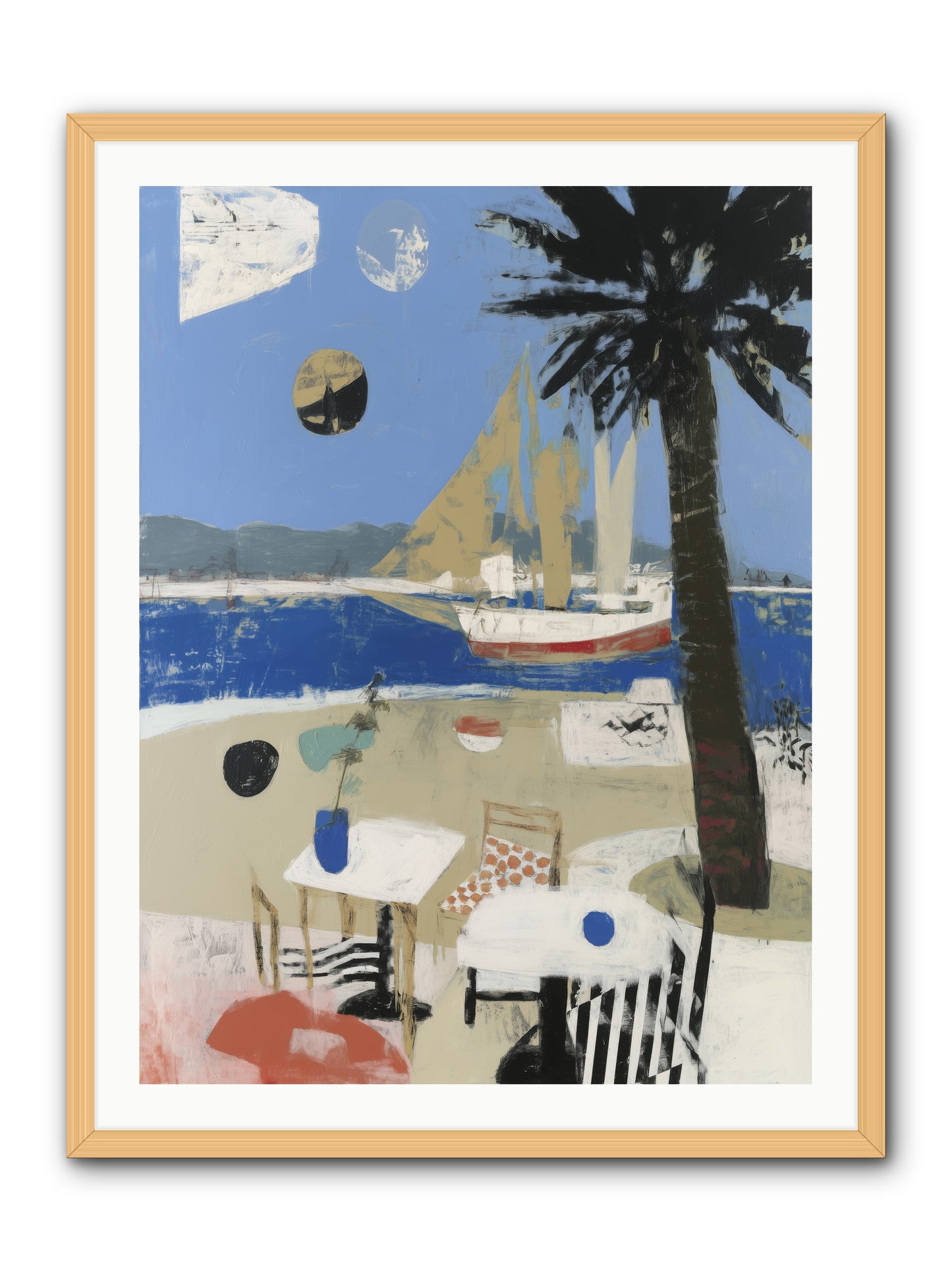 Ocean's Canvas -- Framed Print - Natural 30x40