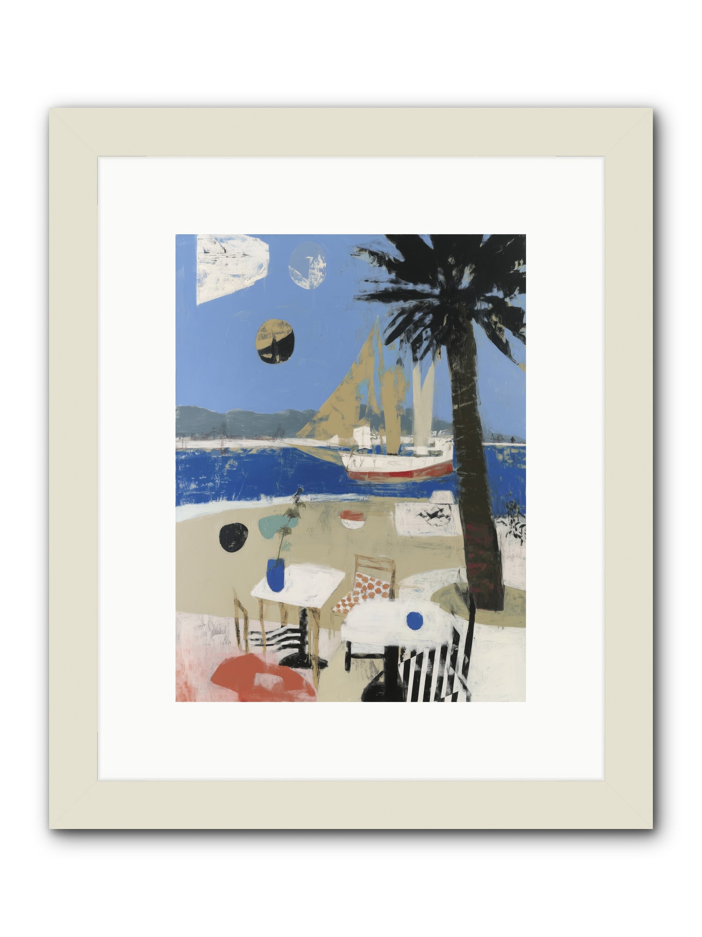 Ocean's Canvas -- Framed Print - White 9x12