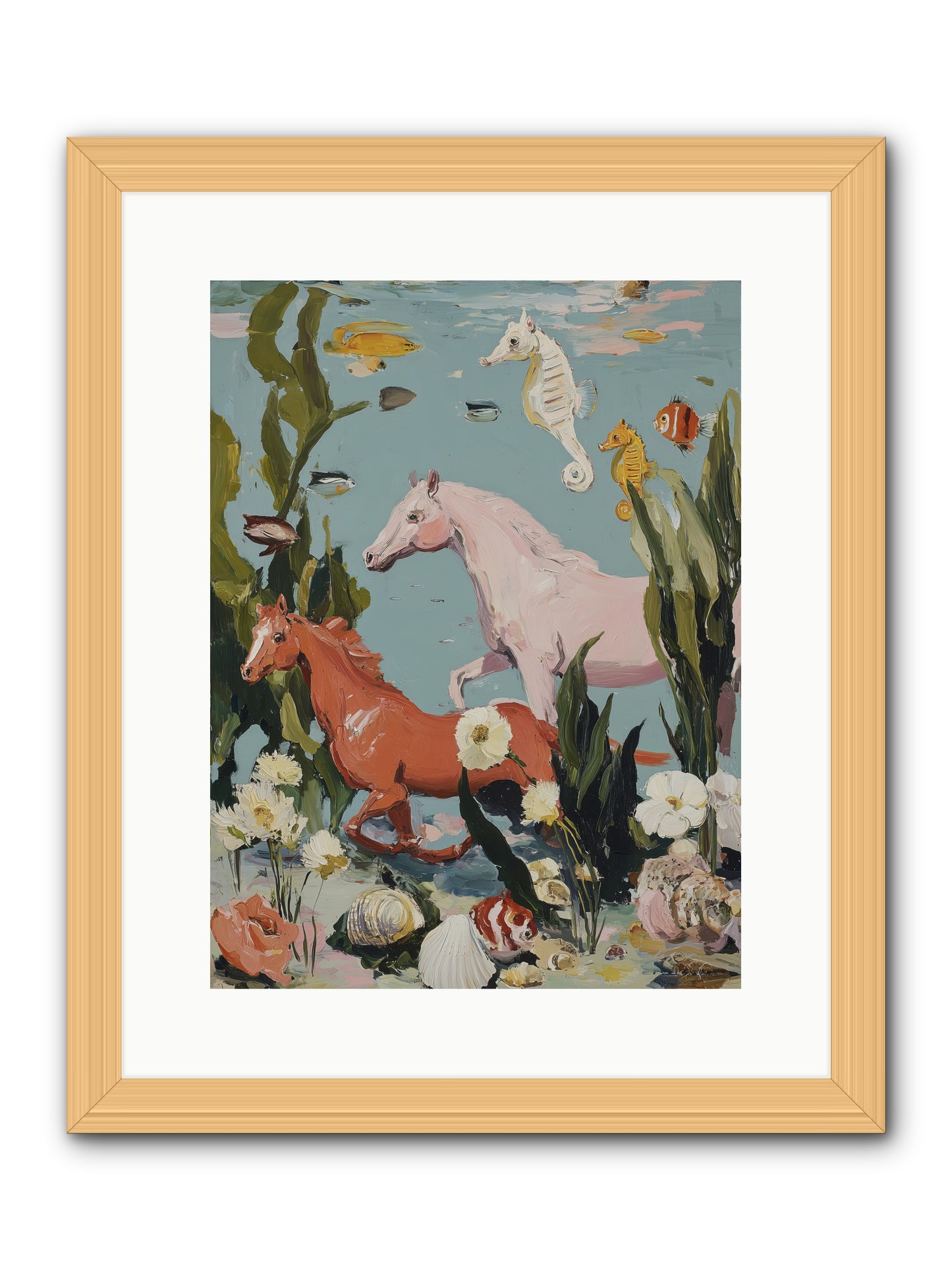 Ocean's Cavalry -- Framed Print - Natural 12x16