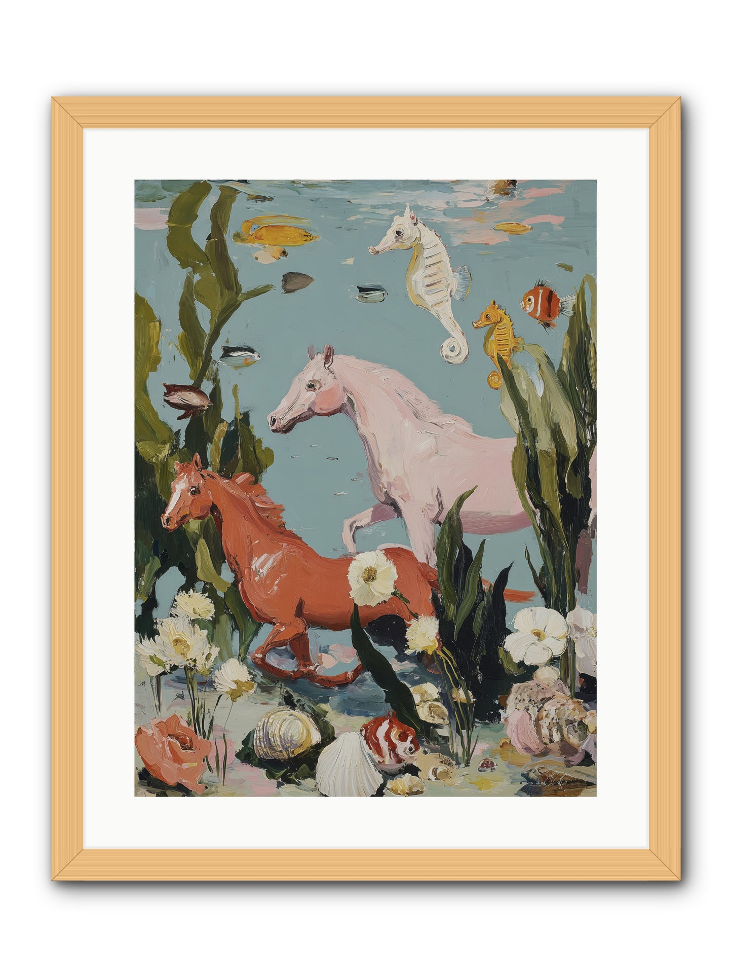 Ocean's Cavalry -- Framed Print - Natural 18x24