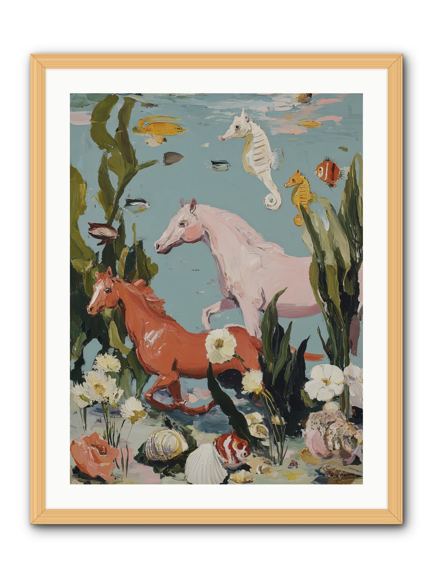 Ocean's Cavalry -- Framed Print - Natural 24x32