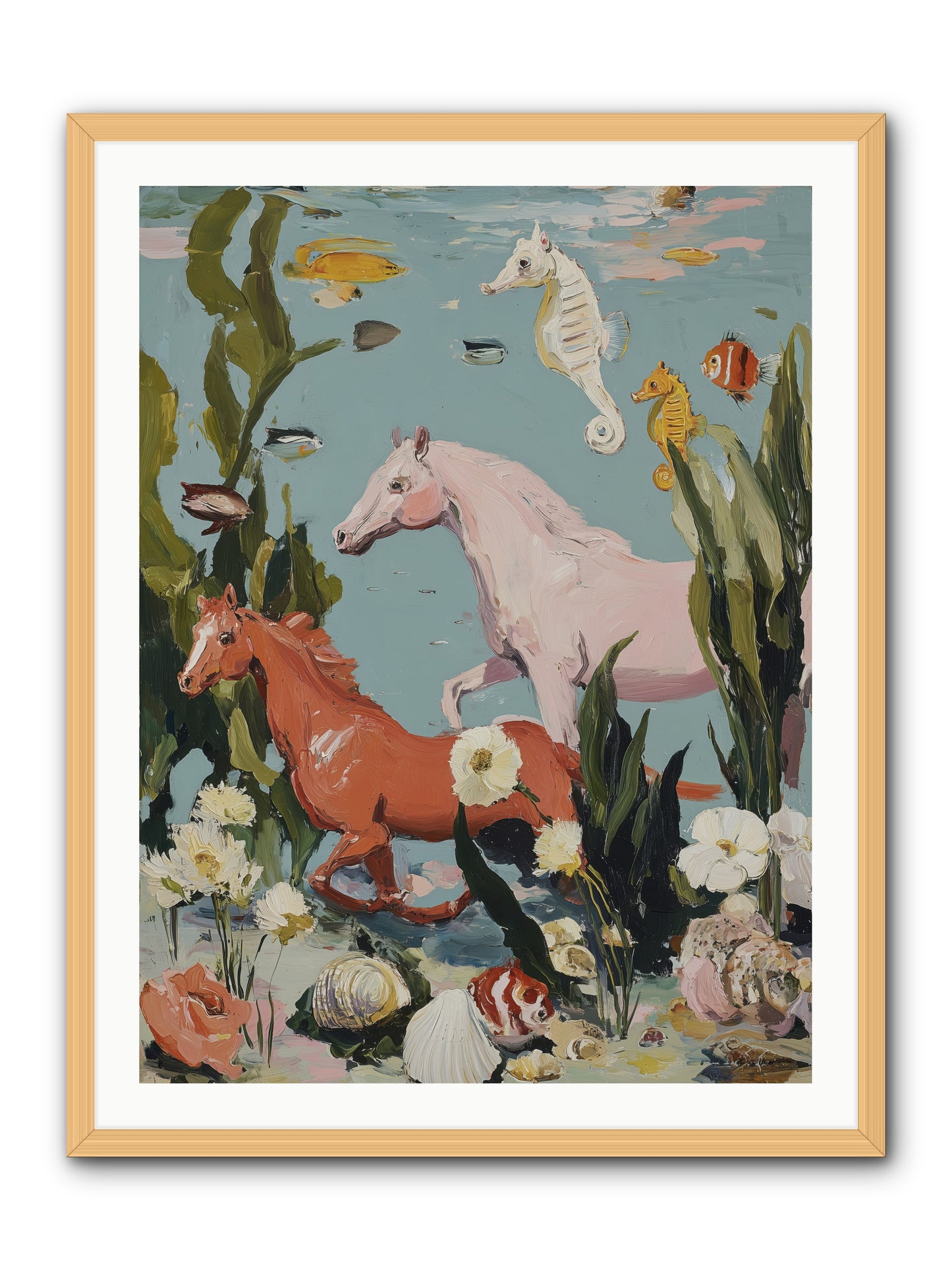 Ocean's Cavalry -- Framed Print - Natural 30x40