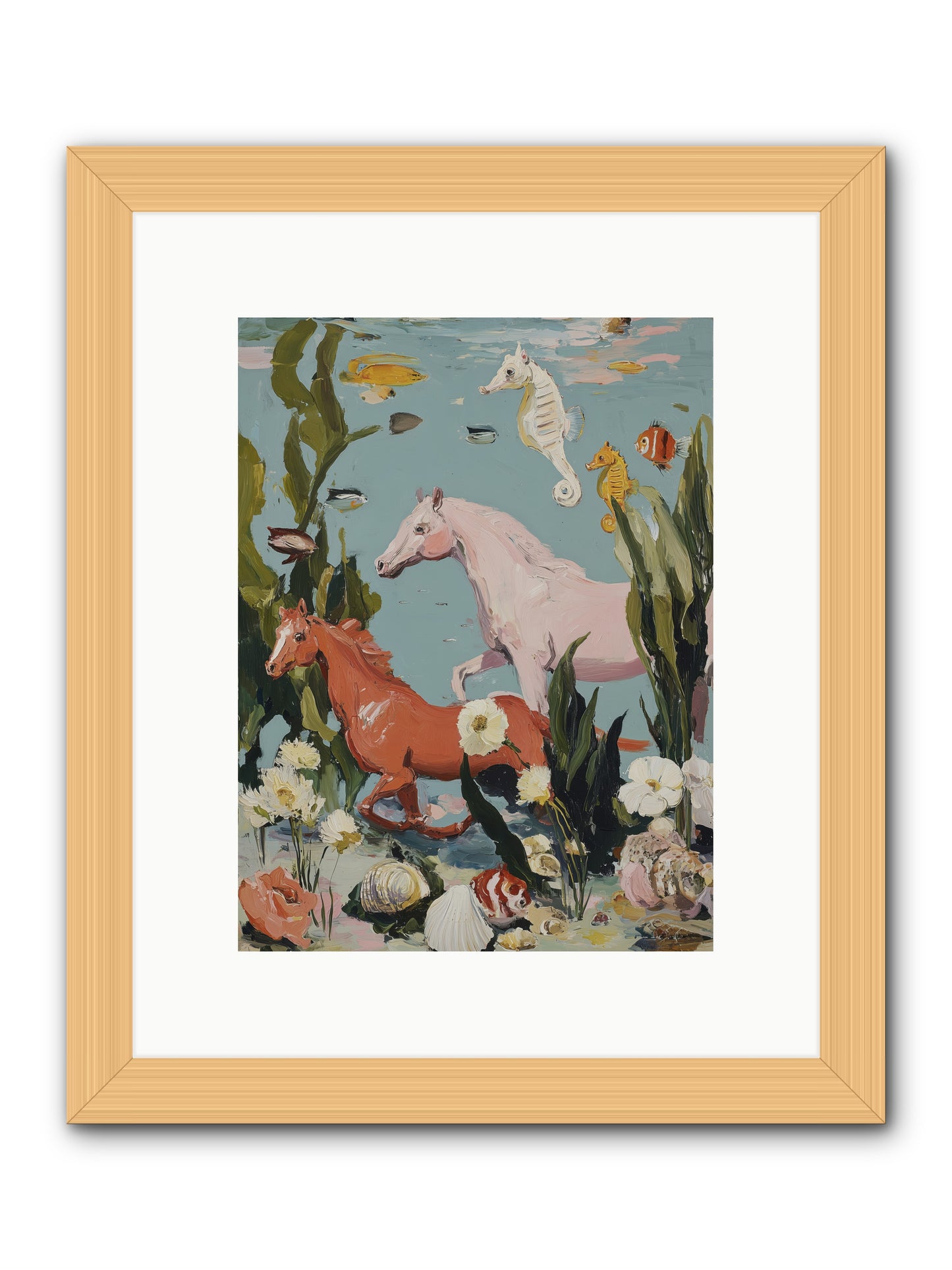 Ocean's Cavalry -- Framed Print - Natural 9x12